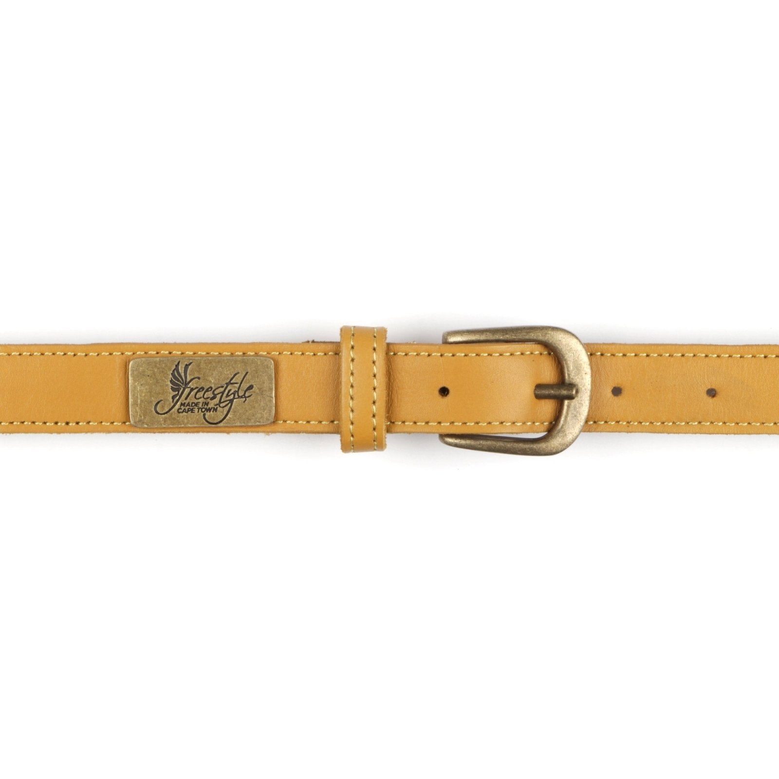 Black Friday - Lexi 22mm Ladies Premium Yellow Leather Belt - Freestyle SA Proudly local leather boots veldskoens vellies leather shoes suede veldskoens