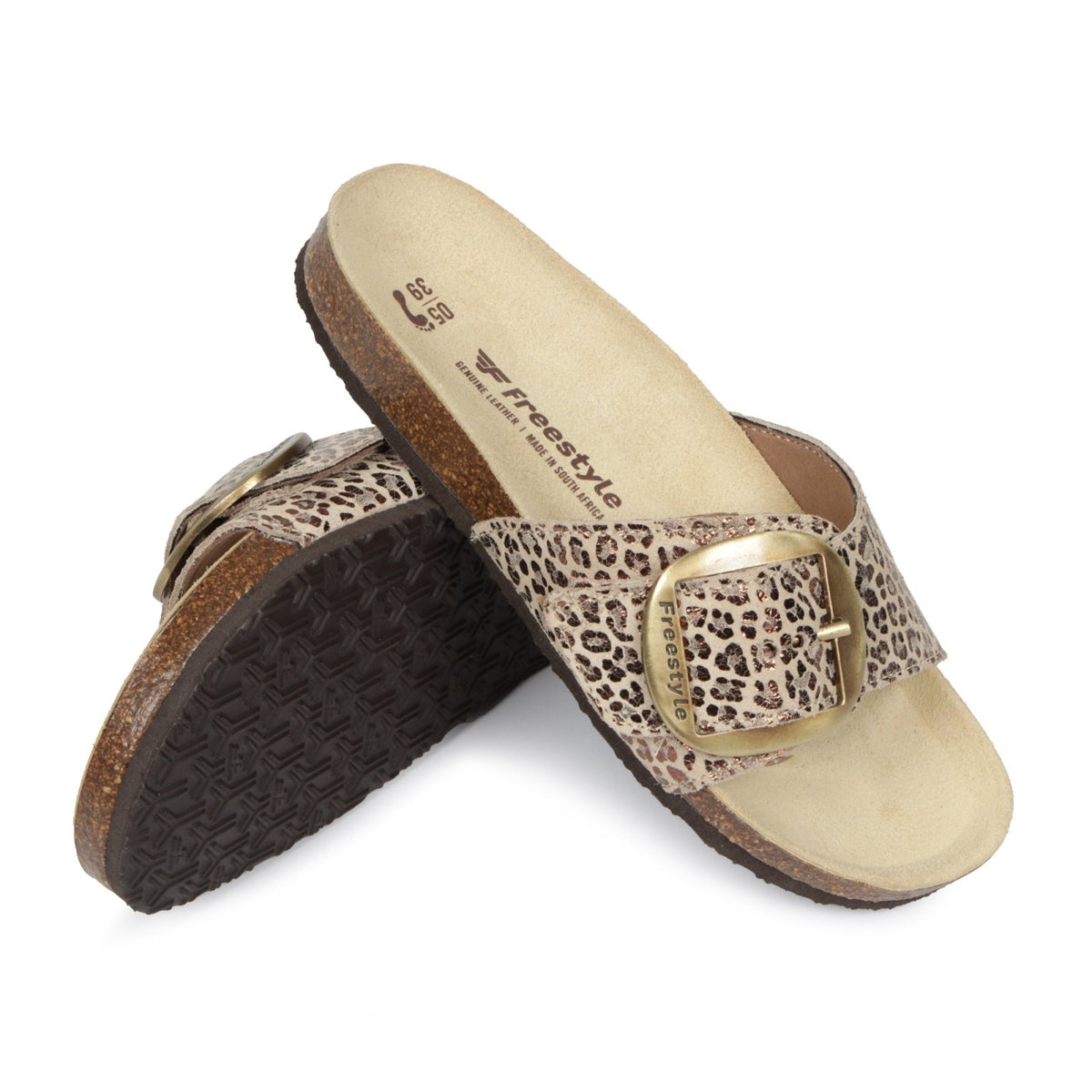 Corkies Saskia Ladies Anatomical Premium Leather sandals - Freestyle SA Proudly local leather boots veldskoens vellies leather shoes suede veldskoens