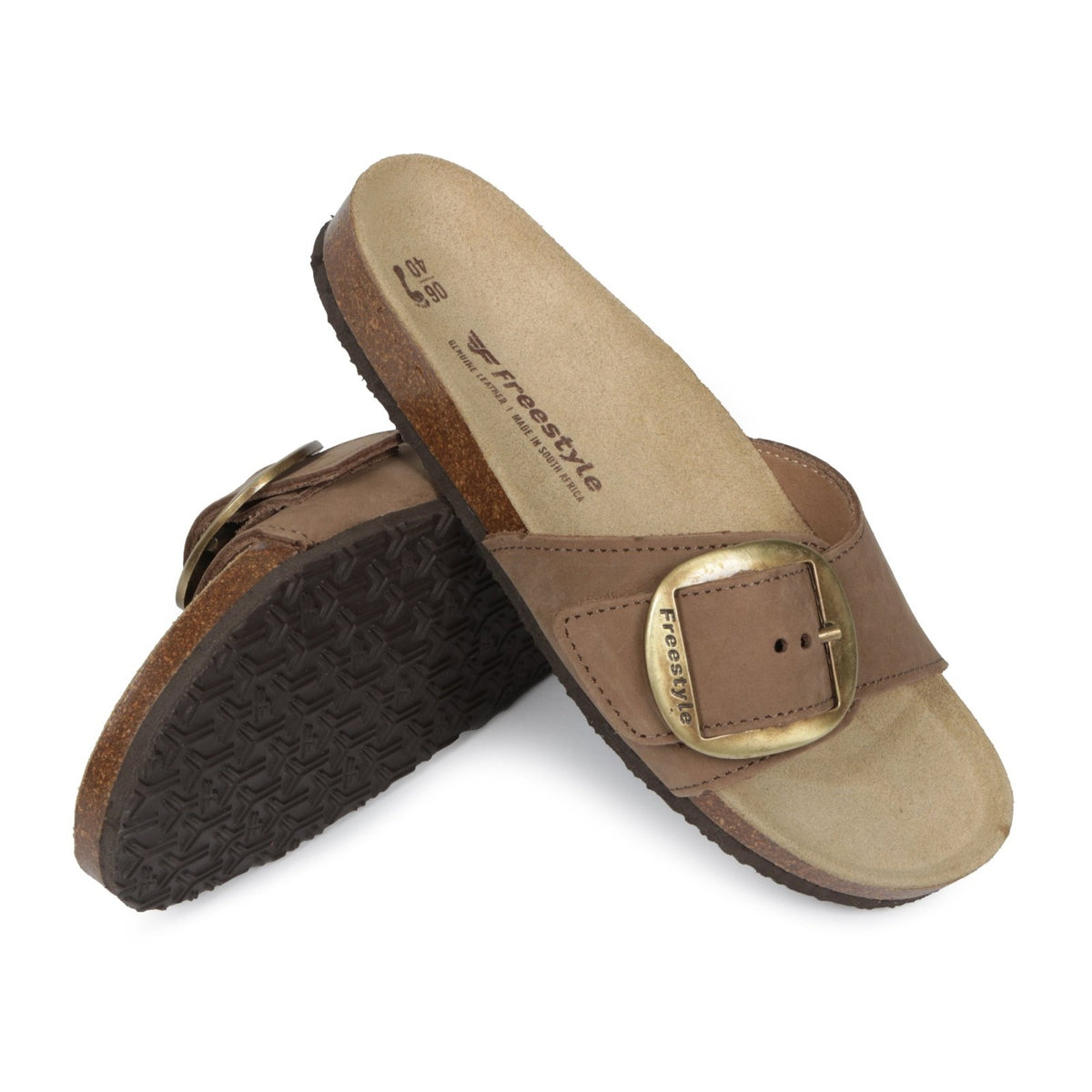 Corkies Saskia Ladies Anatomical Premium Leather sandals - Freestyle SA Proudly local leather boots veldskoens vellies leather shoes suede veldskoens