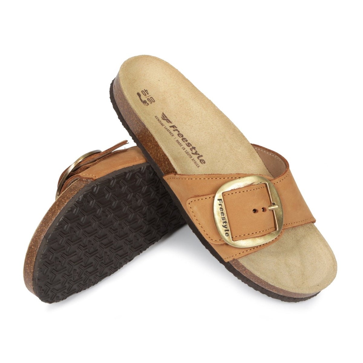 Corkies Saskia Ladies Anatomical Premium Leather sandals - Freestyle SA Proudly local leather boots veldskoens vellies leather shoes suede veldskoens