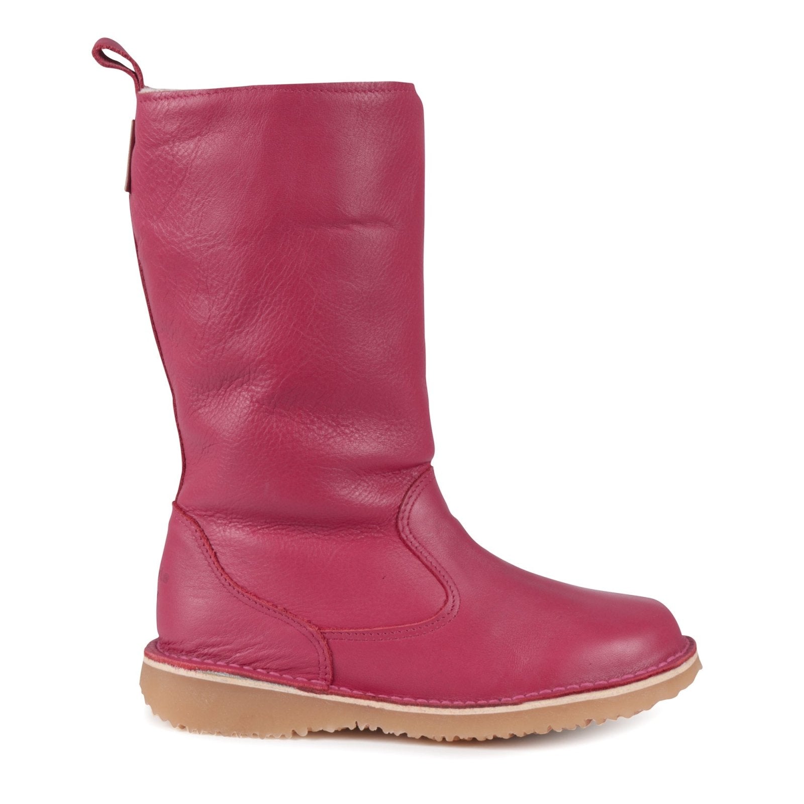 Eskimo 100% Wool - Lined Ladies Premium Leather Boot - Onspan Cerise - Freestyle SA Proudly local leather boots veldskoens vellies leather shoes suede veldskoens