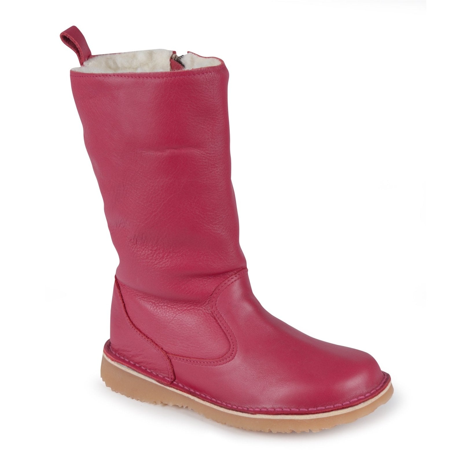 Eskimo 100% Wool - Lined Ladies Premium Leather Boot - Onspan Cerise - Freestyle SA Proudly local leather boots veldskoens vellies leather shoes suede veldskoens