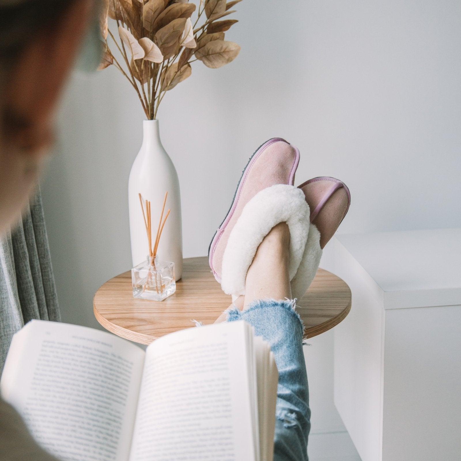 Sneeubok Unisex Premium Suede Woolen Slippers