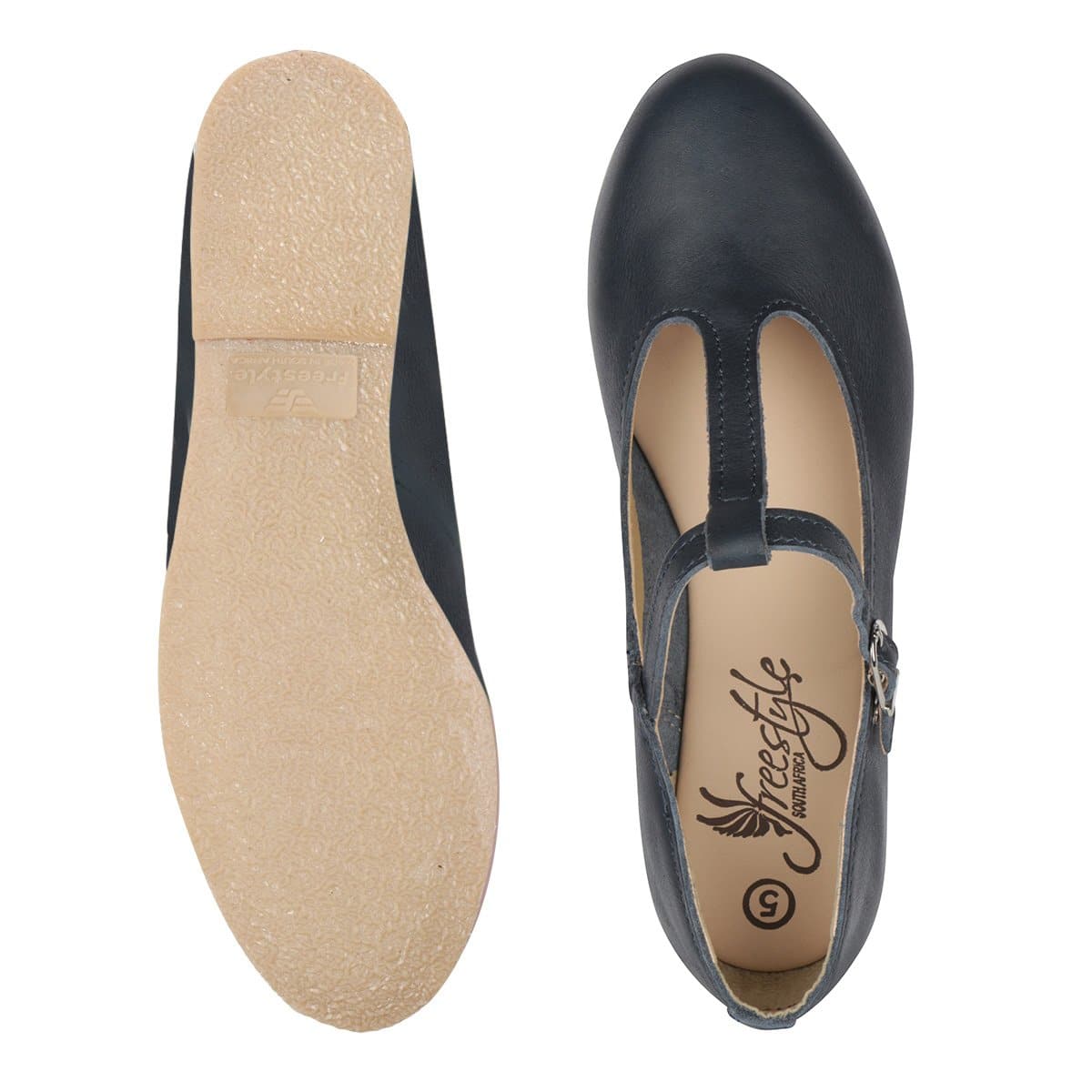 Katie T-Bar Premium Leather Ladies Pump