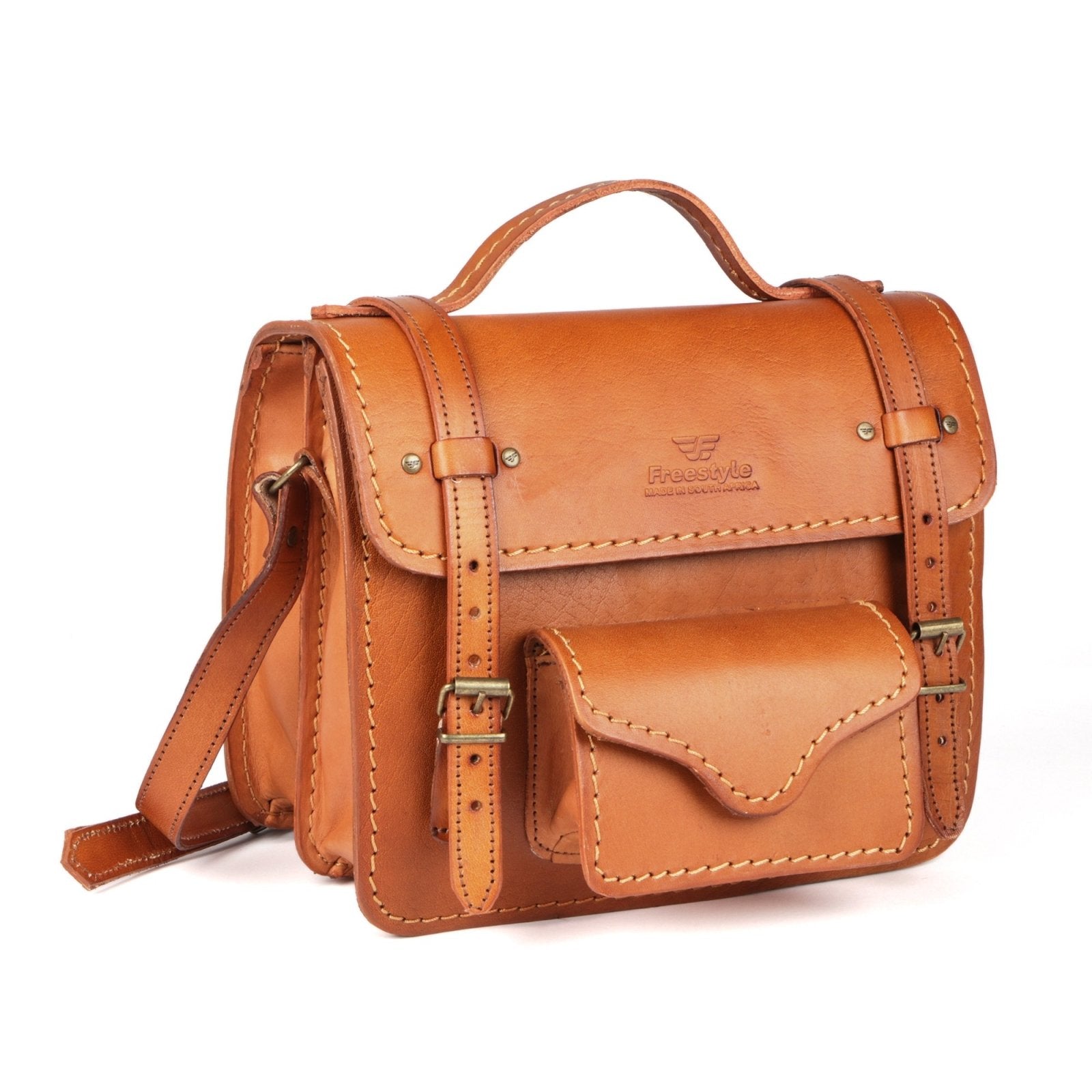 Connie Natural Vegetable Tanned Hand-dyed Leather Bag - Freestyle SA Proudly local leather boots veldskoens vellies leather shoes suede veldskoens