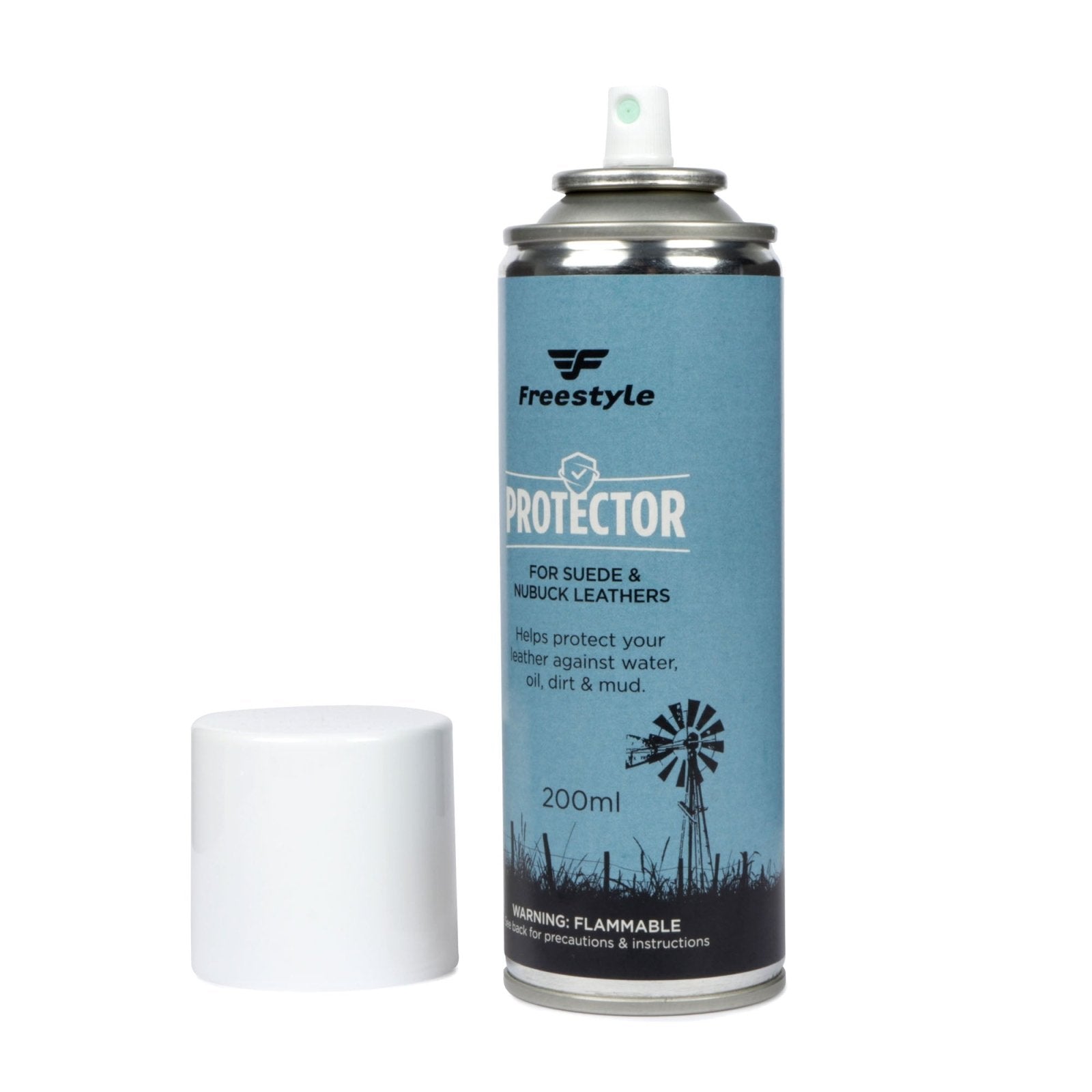 Freestyle Leather and Suede Protector 200ml Aerosol Can - Freestyle SA Proudly local leather boots veldskoens vellies leather shoes suede veldskoens