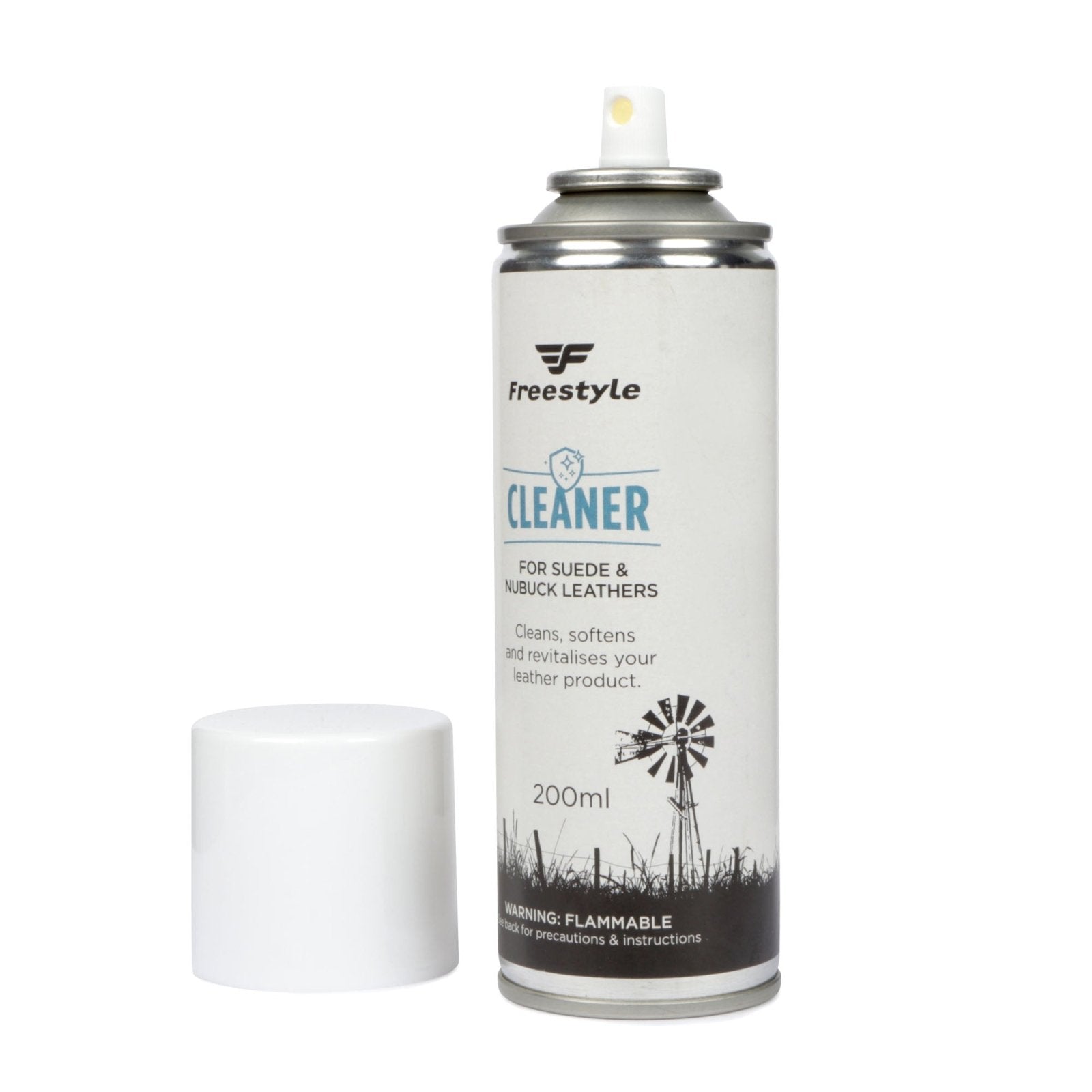 Freestyle Nubuck and Suede Cleaner 200ml Aerosol Spray - Freestyle SA Proudly local leather boots veldskoens vellies leather shoes suede veldskoens