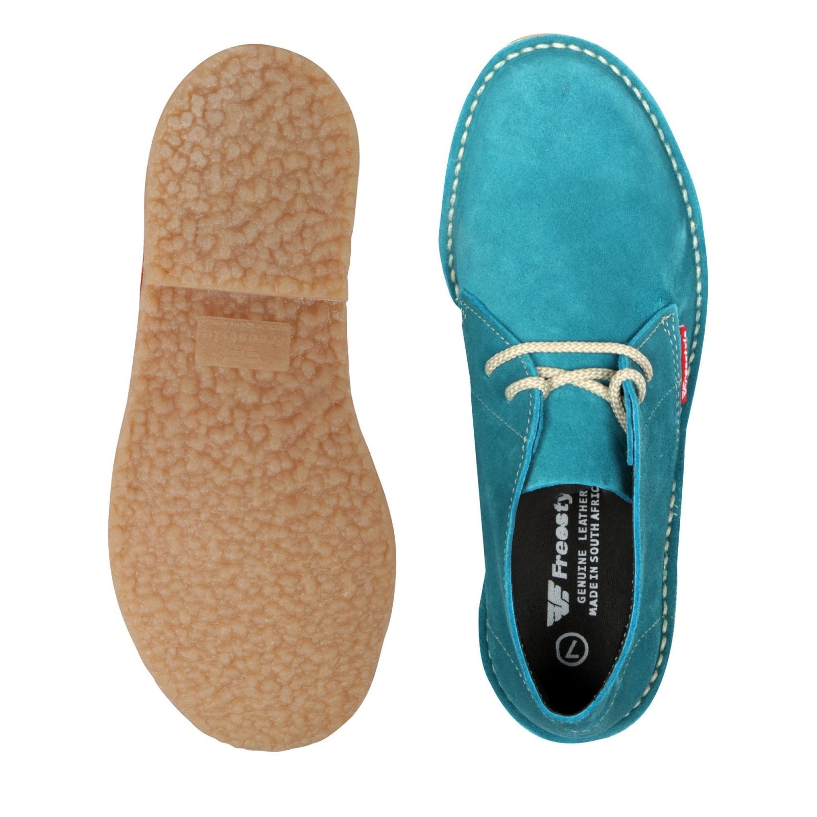 Hunter Vellie Unisex Premium Suede - Turquoise - Freestyle SA Proudly local vellies leather boots veldskoens vellies leather shoes suede veldskoens