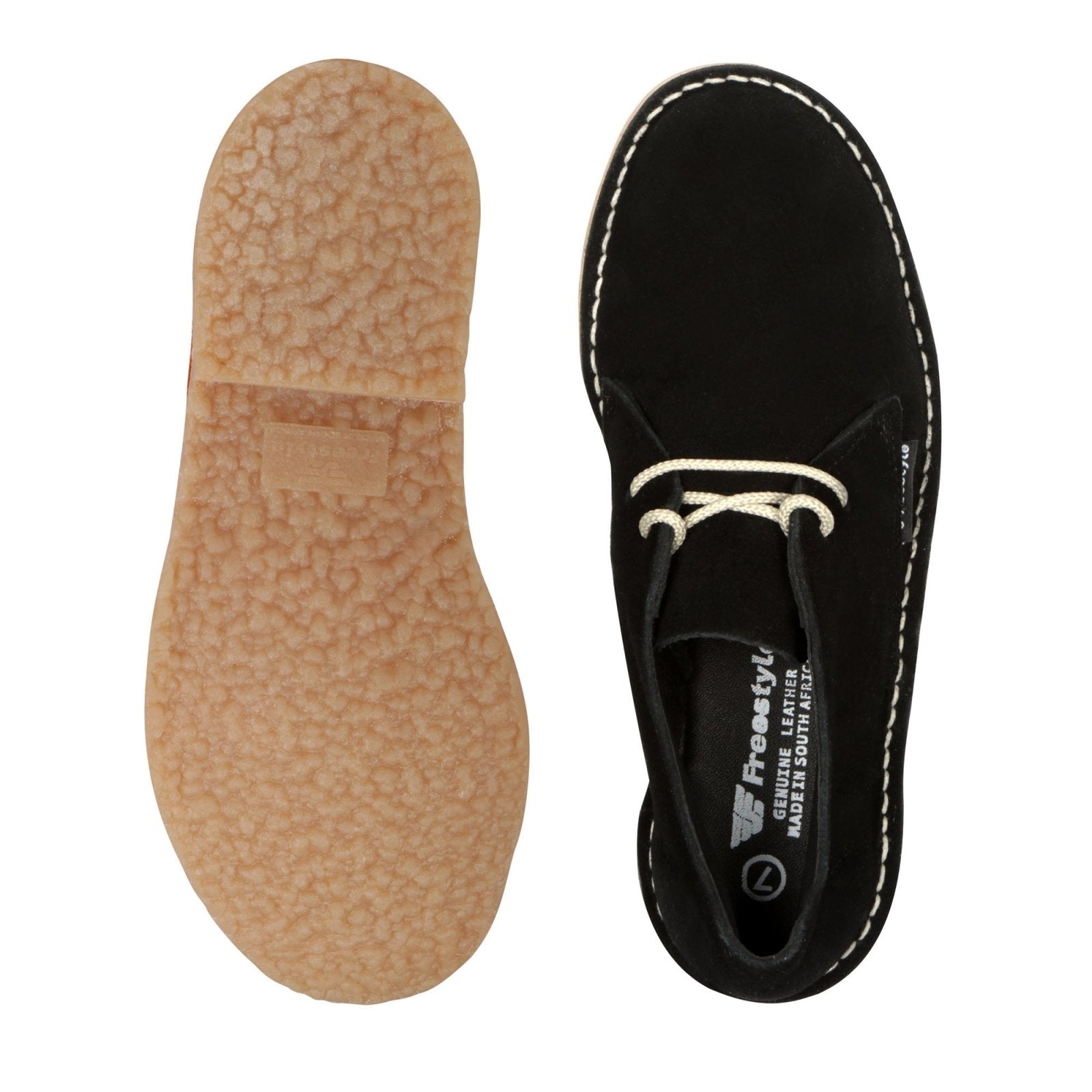 Hunter Vellie Unisex Premium Suede Veldskoen - Black - Freestyle SA Proudly local vellies leather boots veldskoens vellies leather shoes suede veldskoens