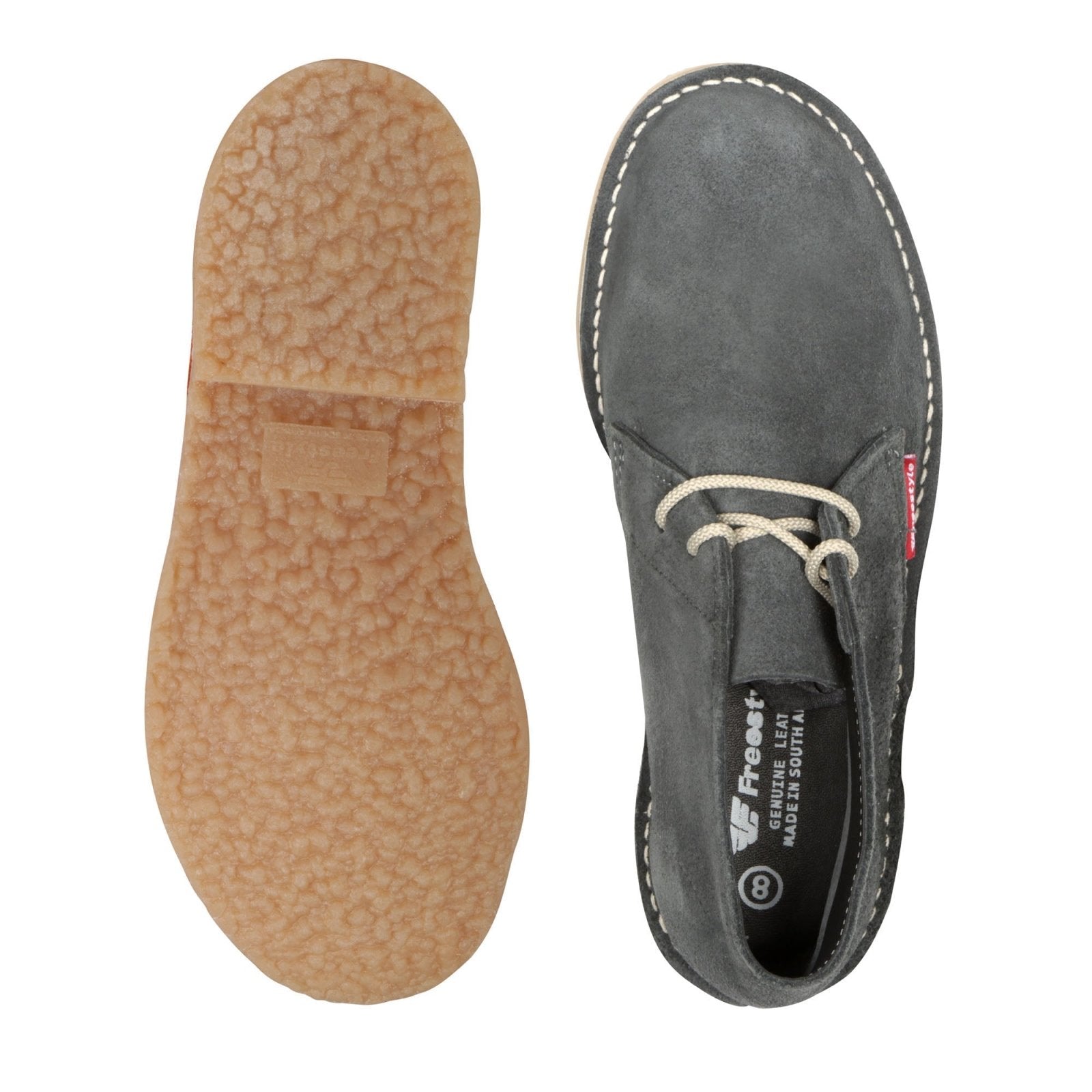 Hunter Vellie Unisex Premium Suede Veldskoen - Charcoal - Freestyle SA Proudly local vellies leather boots veldskoens vellies leather shoes suede veldskoens