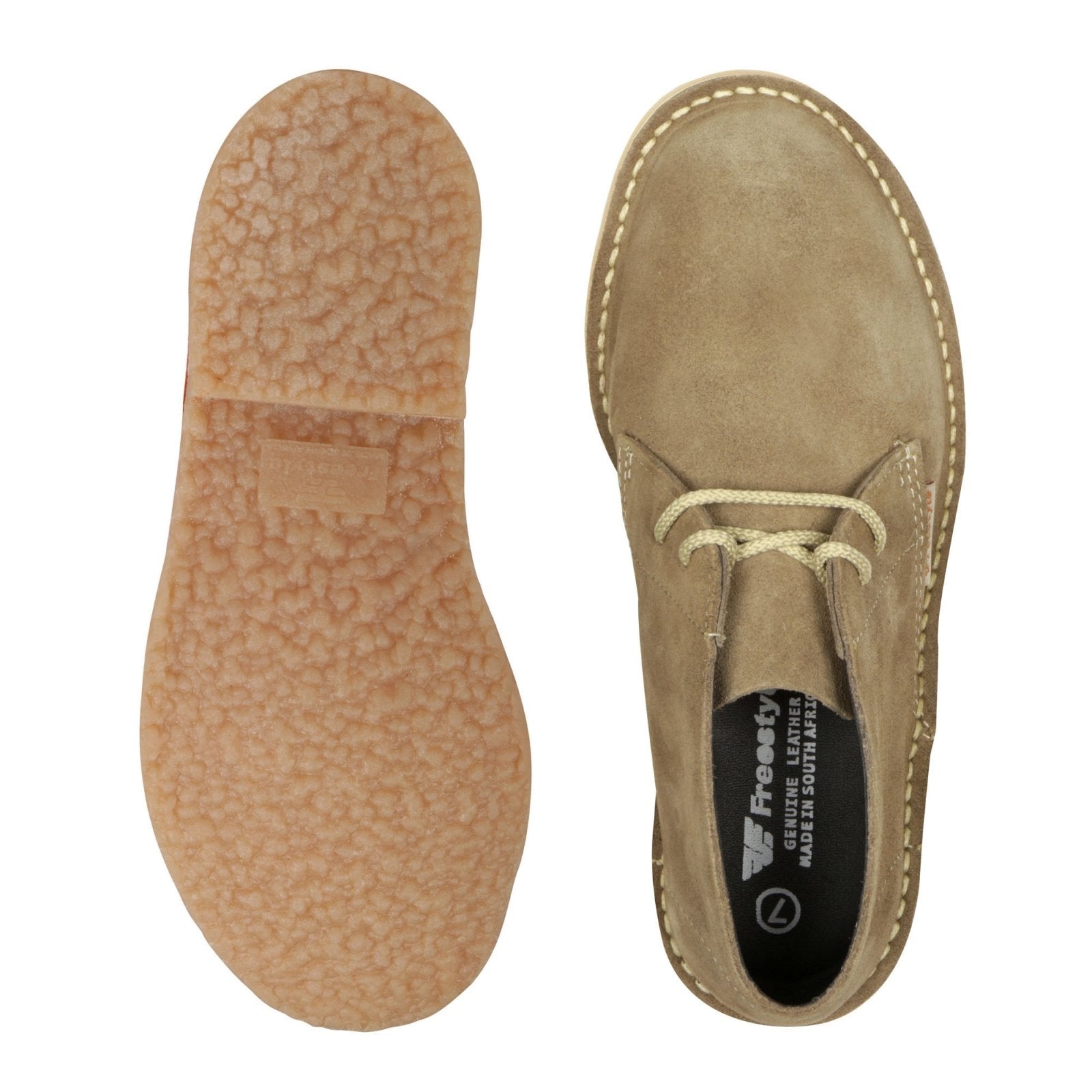 Hunter Vellie Unisex Premium Suede Veldskoen - Stone - Freestyle SA Proudly local vellies leather boots veldskoens vellies leather shoes suede veldskoens