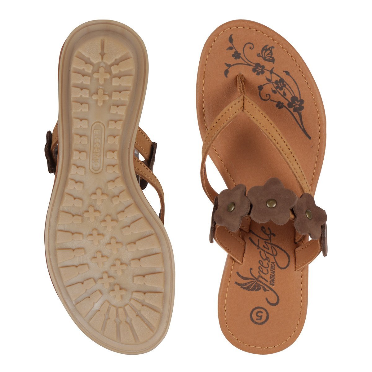 Petal Ladies Flower Power Summer Leather Sandal - Freestyle SA Proudly local leather boots veldskoens vellies leather shoes suede veldskoens