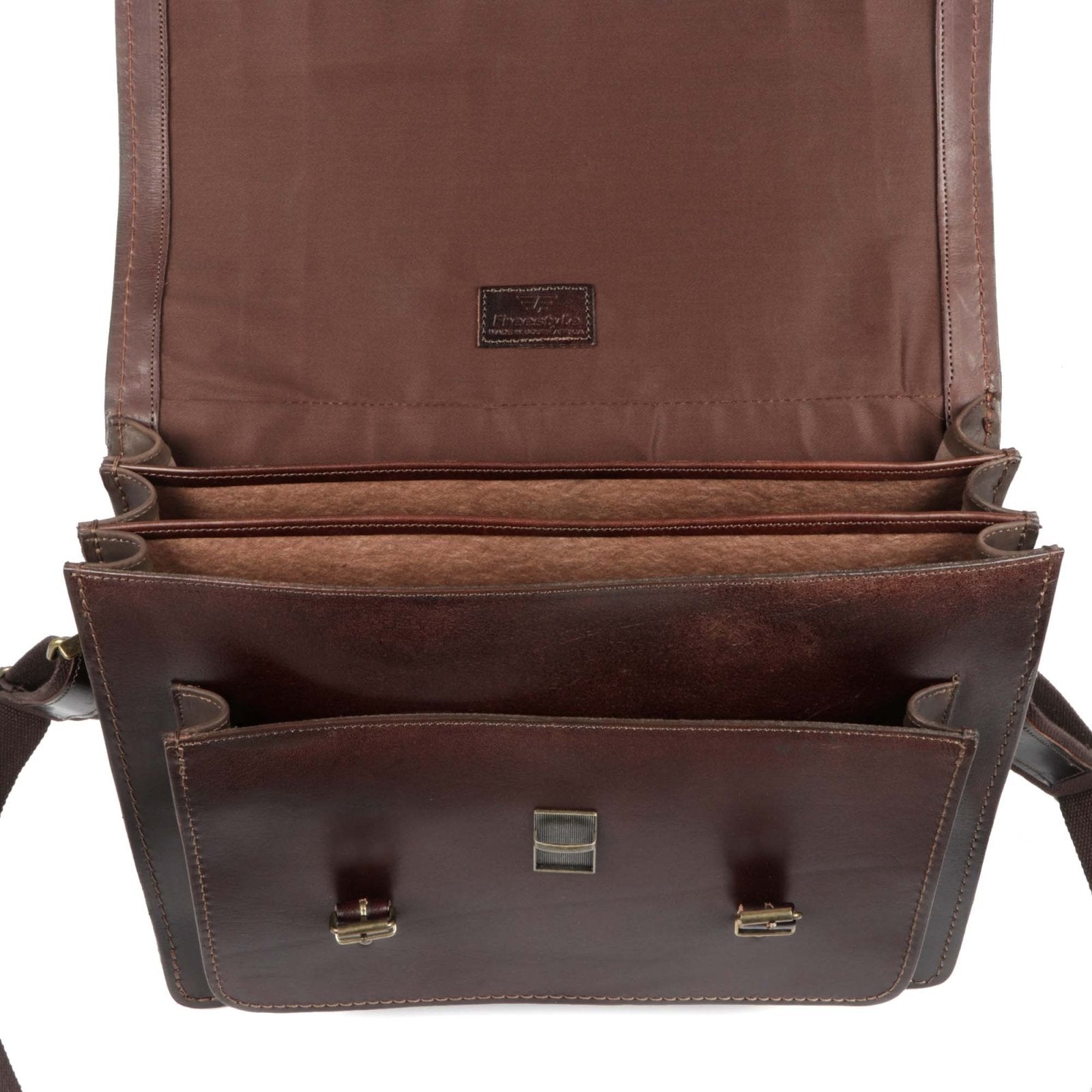 Scholar III vegetable-tanned leather satchel - Freestyle SA Proudly local leather boots veldskoens vellies leather shoes suede veldskoens