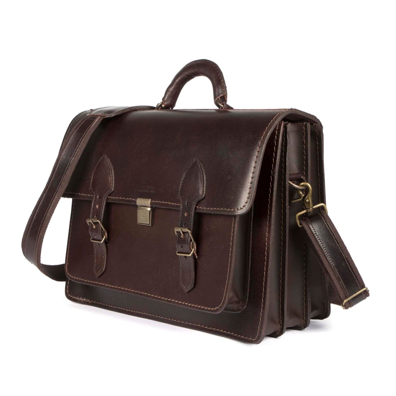 Scholar III vegetable-tanned leather satchel - Freestyle SA Proudly local leather boots veldskoens vellies leather shoes suede veldskoens