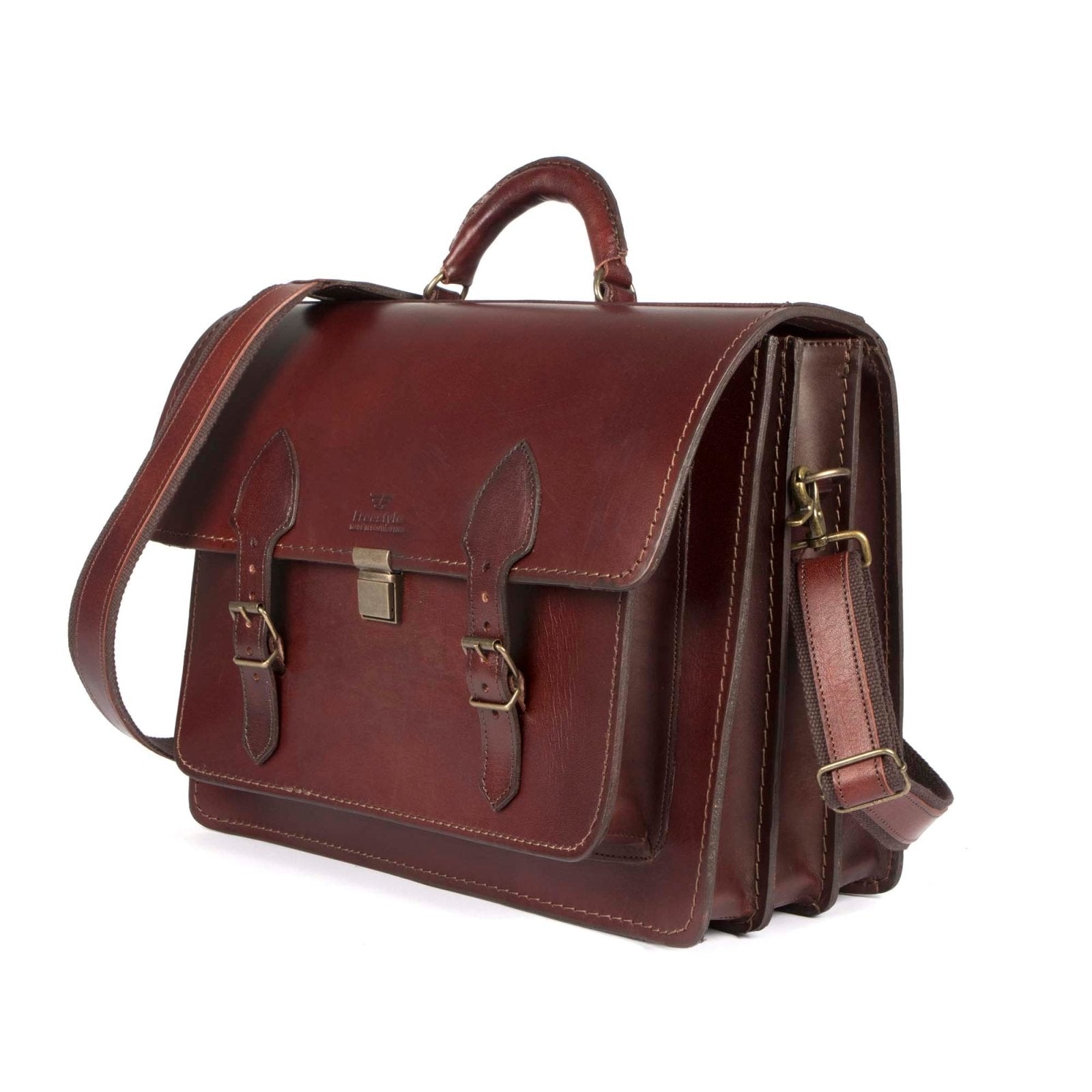 Scholar III vegetable-tanned leather satchel - Freestyle SA Proudly local leather boots veldskoens vellies leather shoes suede veldskoens