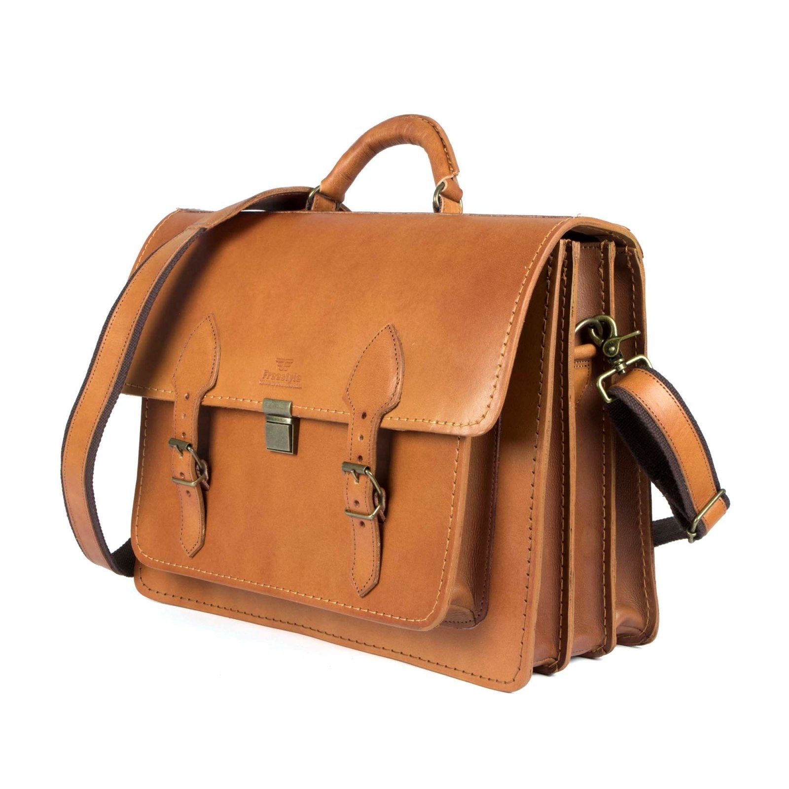 Scholar III vegetable-tanned leather satchel - Freestyle SA Proudly local leather boots veldskoens vellies leather shoes suede veldskoens