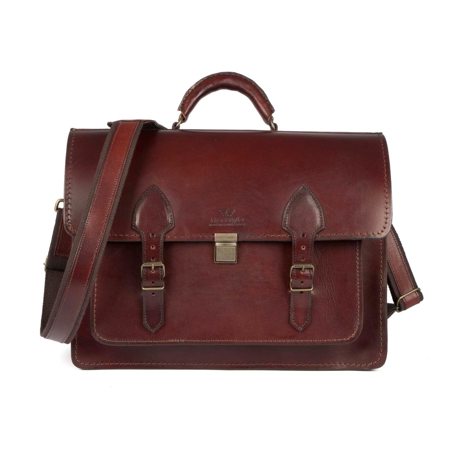 Scholar III vegetable-tanned leather satchel - Freestyle SA Proudly local leather boots veldskoens vellies leather shoes suede veldskoens