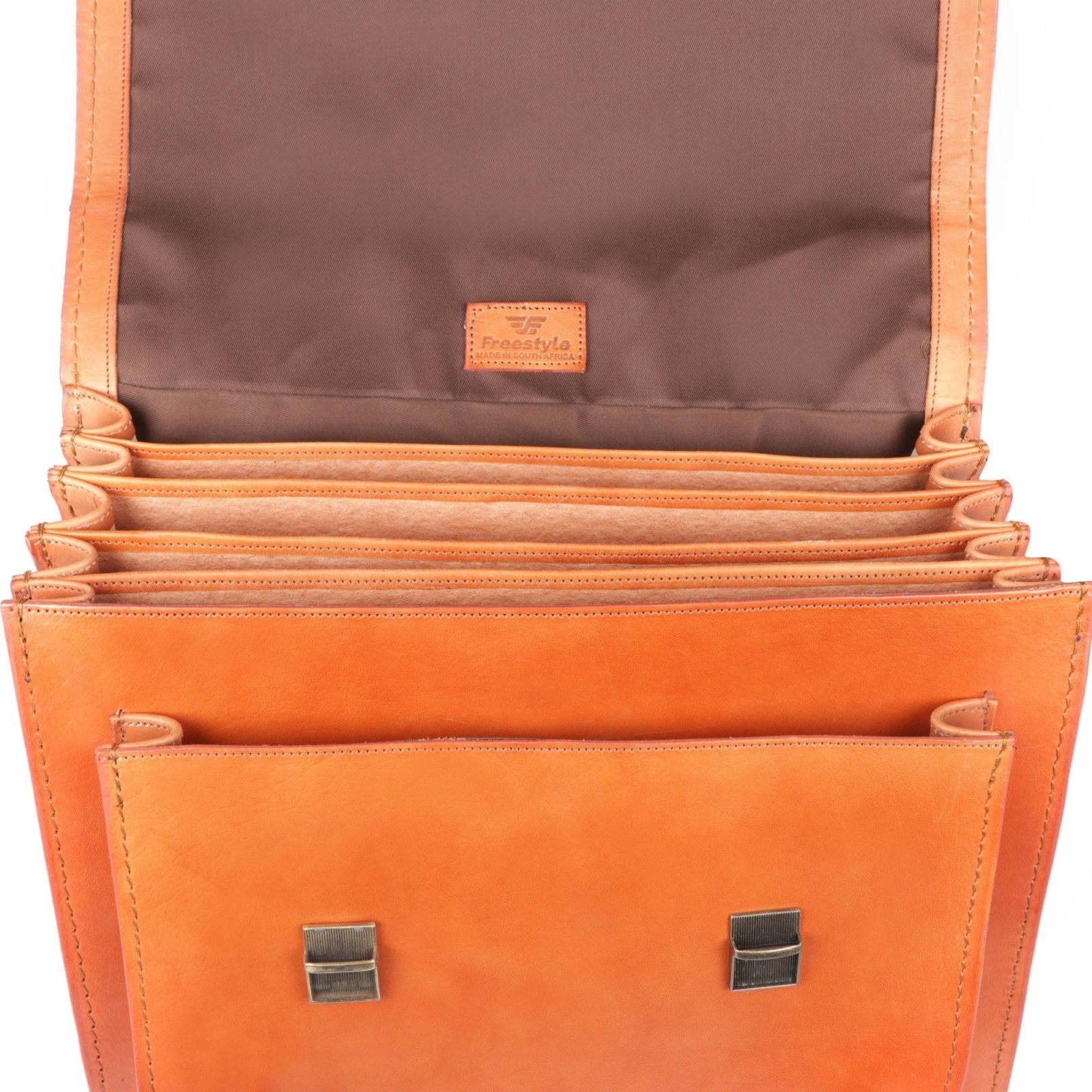 Scholar V vegetable-tanned leather satchel - Freestyle SA Proudly local leather boots veldskoens vellies leather shoes suede veldskoens