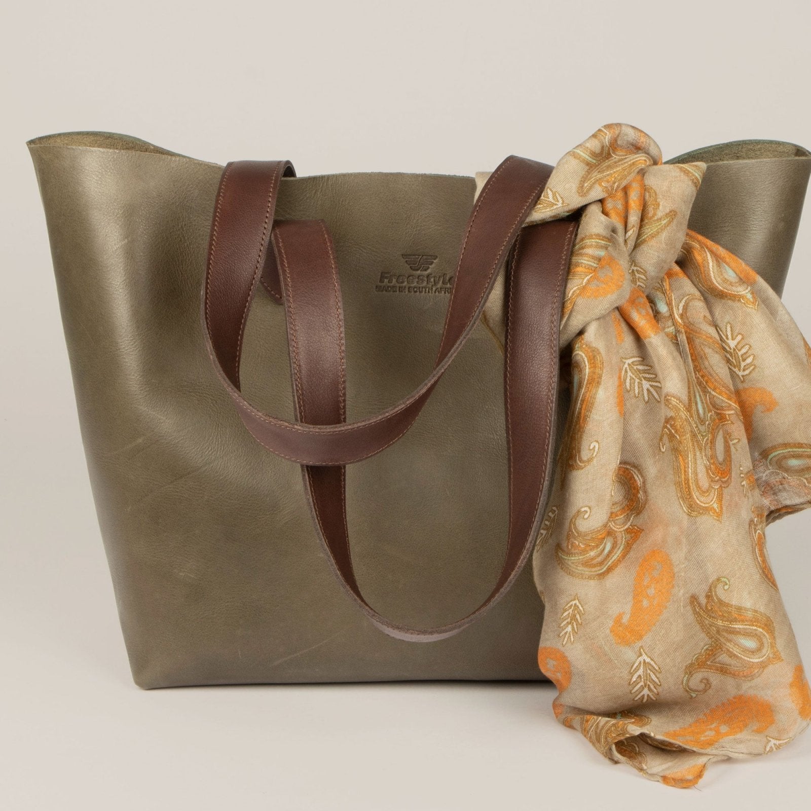 Vega Unlined Premium Leather Shopper Bag - Freestyle SA Proudly local leather boots veldskoens vellies leather shoes suede veldskoens