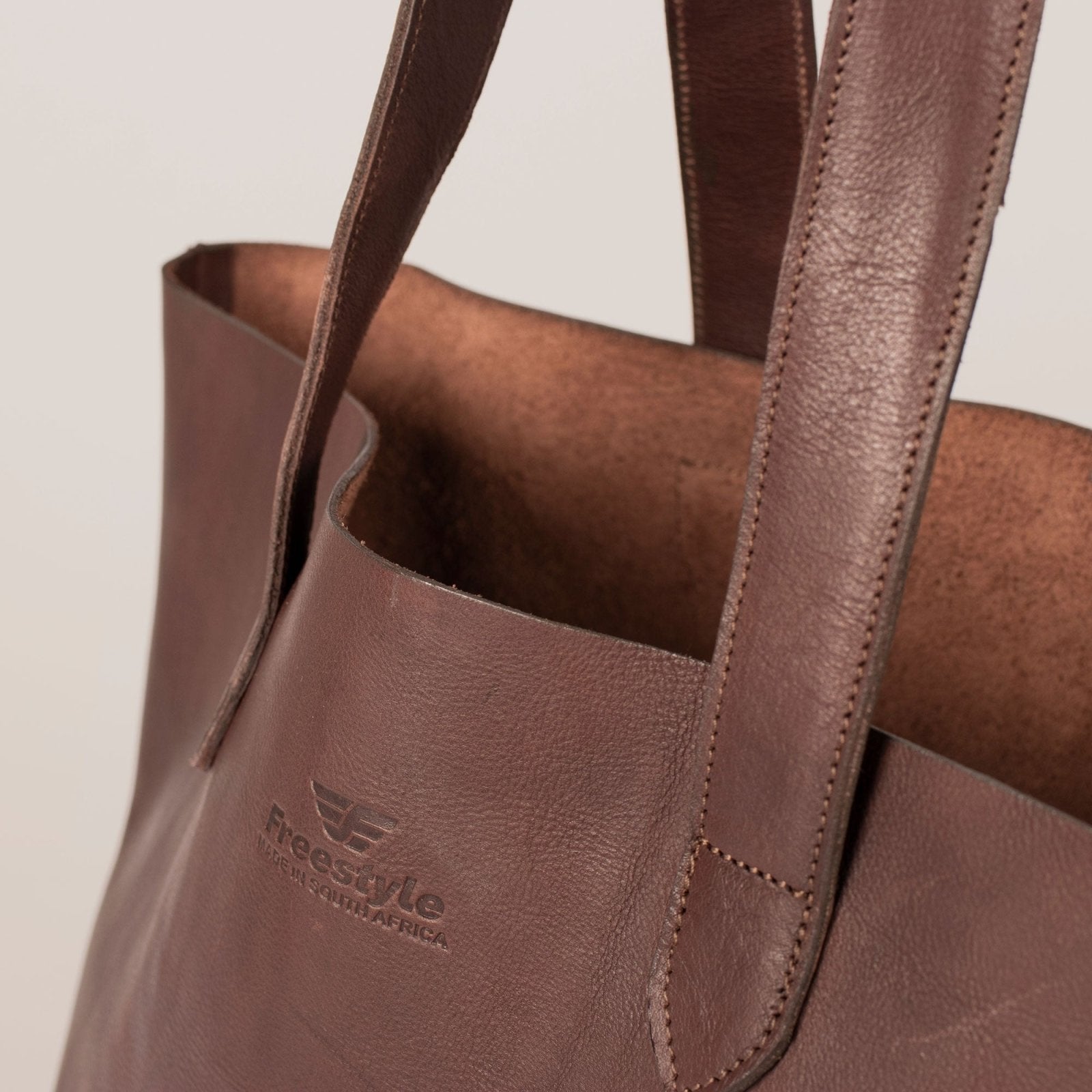 Vega Unlined Premium Leather Shopper Bag - Freestyle SA Proudly local leather boots veldskoens vellies leather shoes suede veldskoens