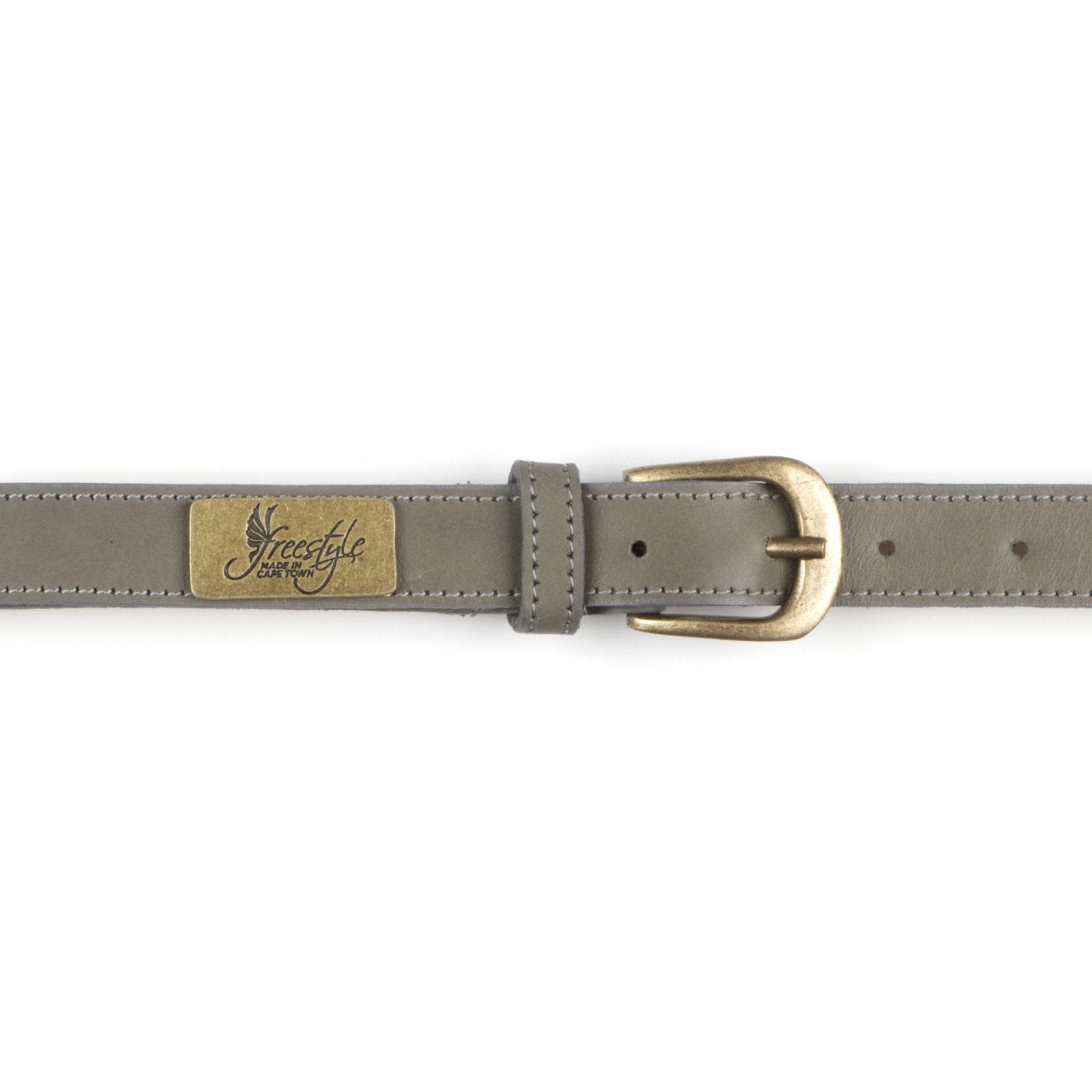 Black Friday - Lexi 22mm Ladies Grey Premium Leather Belt - Freestyle SA Proudly local leather boots veldskoens vellies leather shoes suede veldskoens