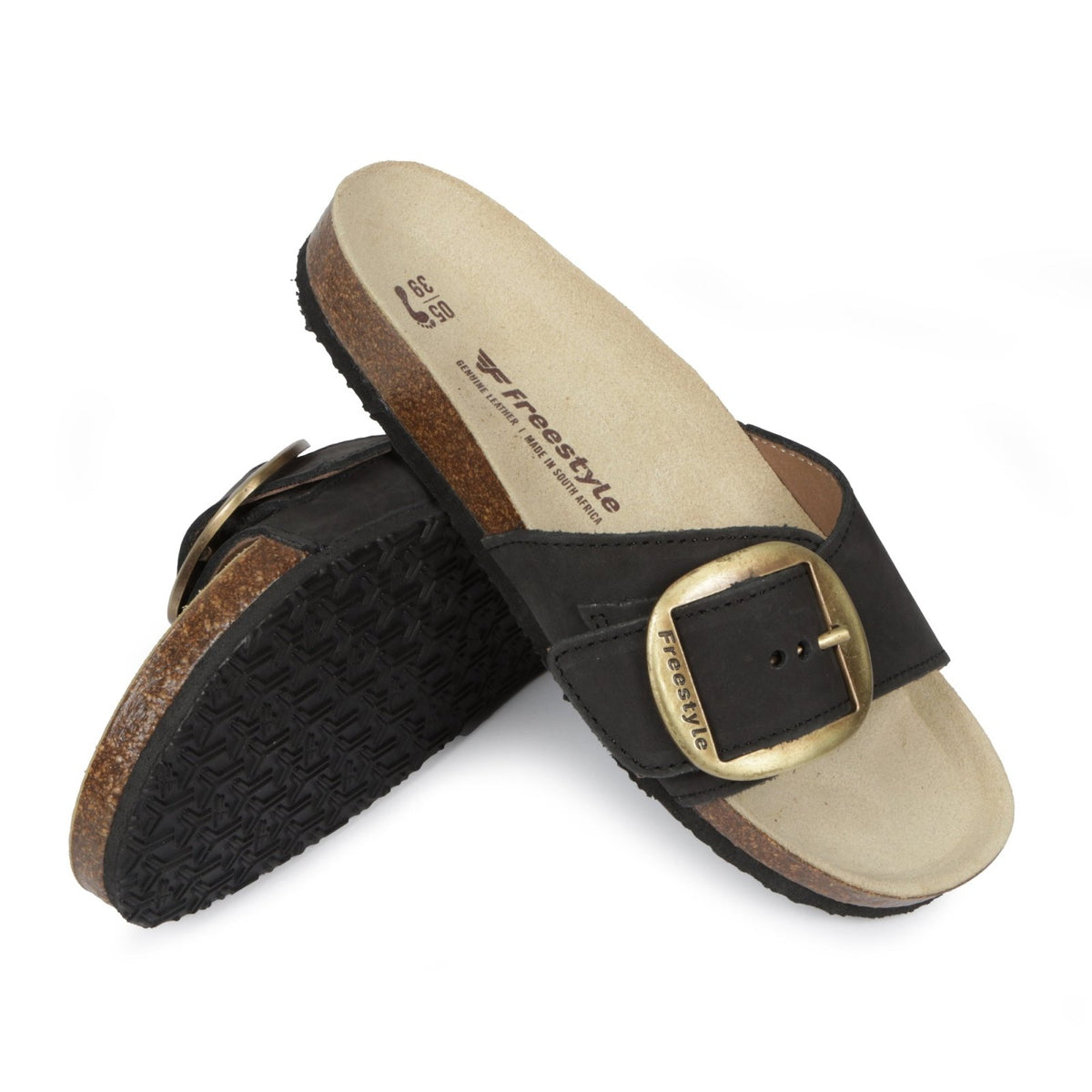 Corkies Saskia Ladies Anatomical Premium Leather sandals - Freestyle SA Proudly local leather boots veldskoens vellies leather shoes suede veldskoens
