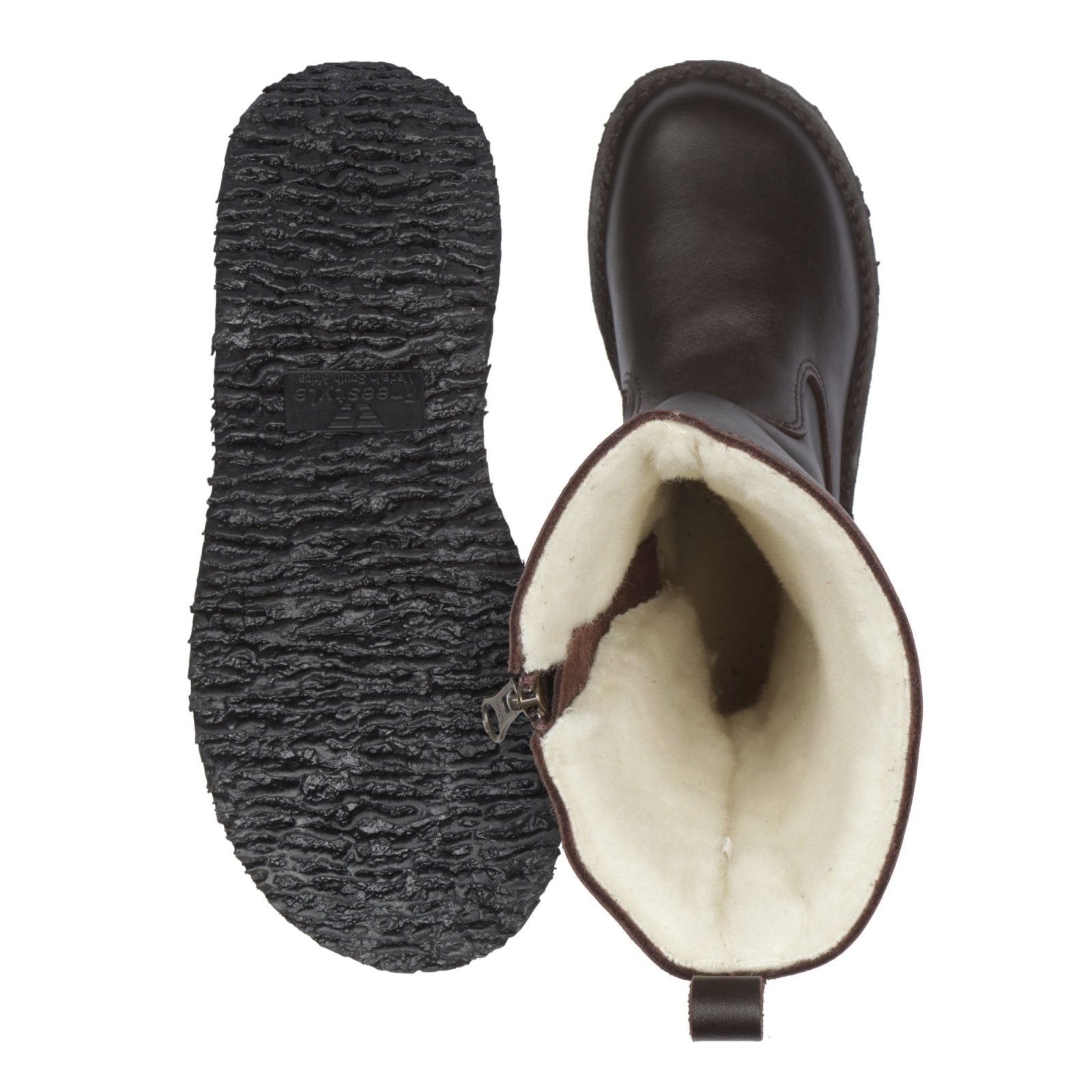 Eskimo 100% wool - lined ladies premium leather boot - Freestyle SA Proudly local leather boots veldskoens vellies leather shoes suede veldskoens