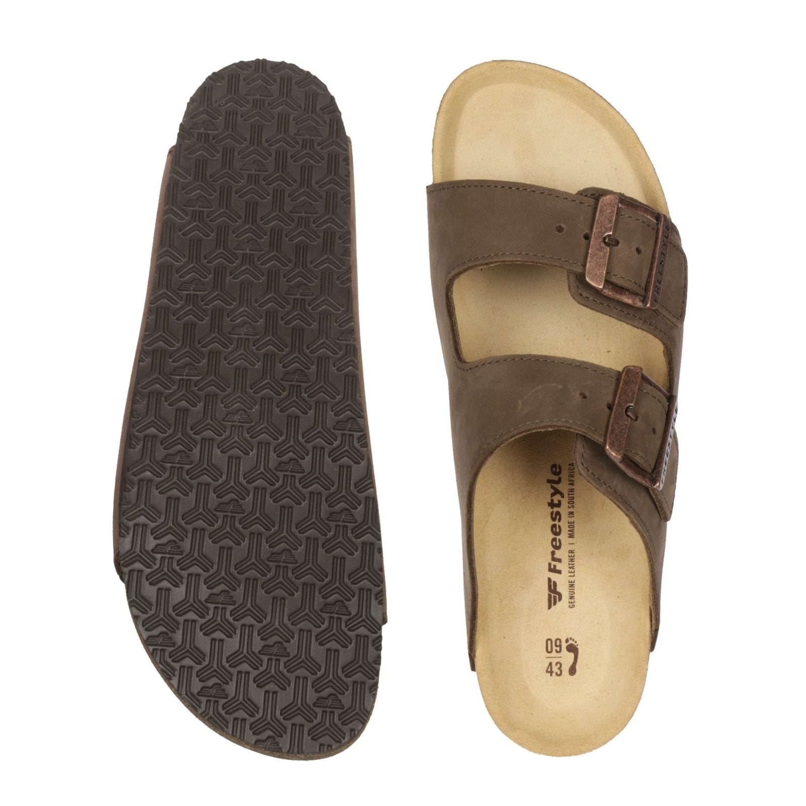 Freestyle Corkies Mattheus Premium Leather Anatomical Health Sandal - Nubuck Choc Brown - Freestyle SA Proudly local leather boots veldskoens vellies leather shoes suede veldskoens