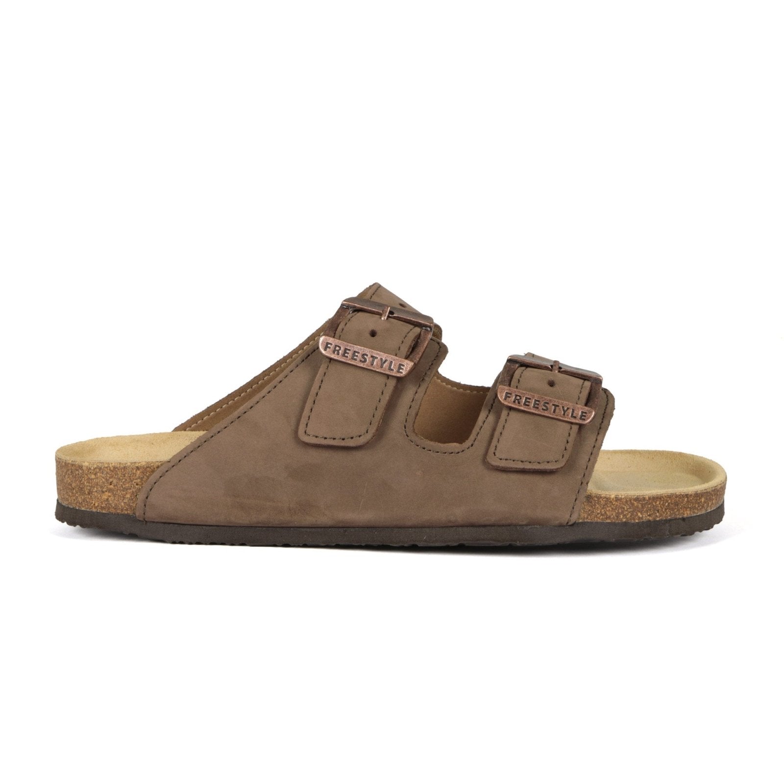 Freestyle Corkies Mattheus Premium Leather Anatomical Health Sandal - Nubuck Choc Brown - Freestyle SA Proudly local leather boots veldskoens vellies leather shoes suede veldskoens