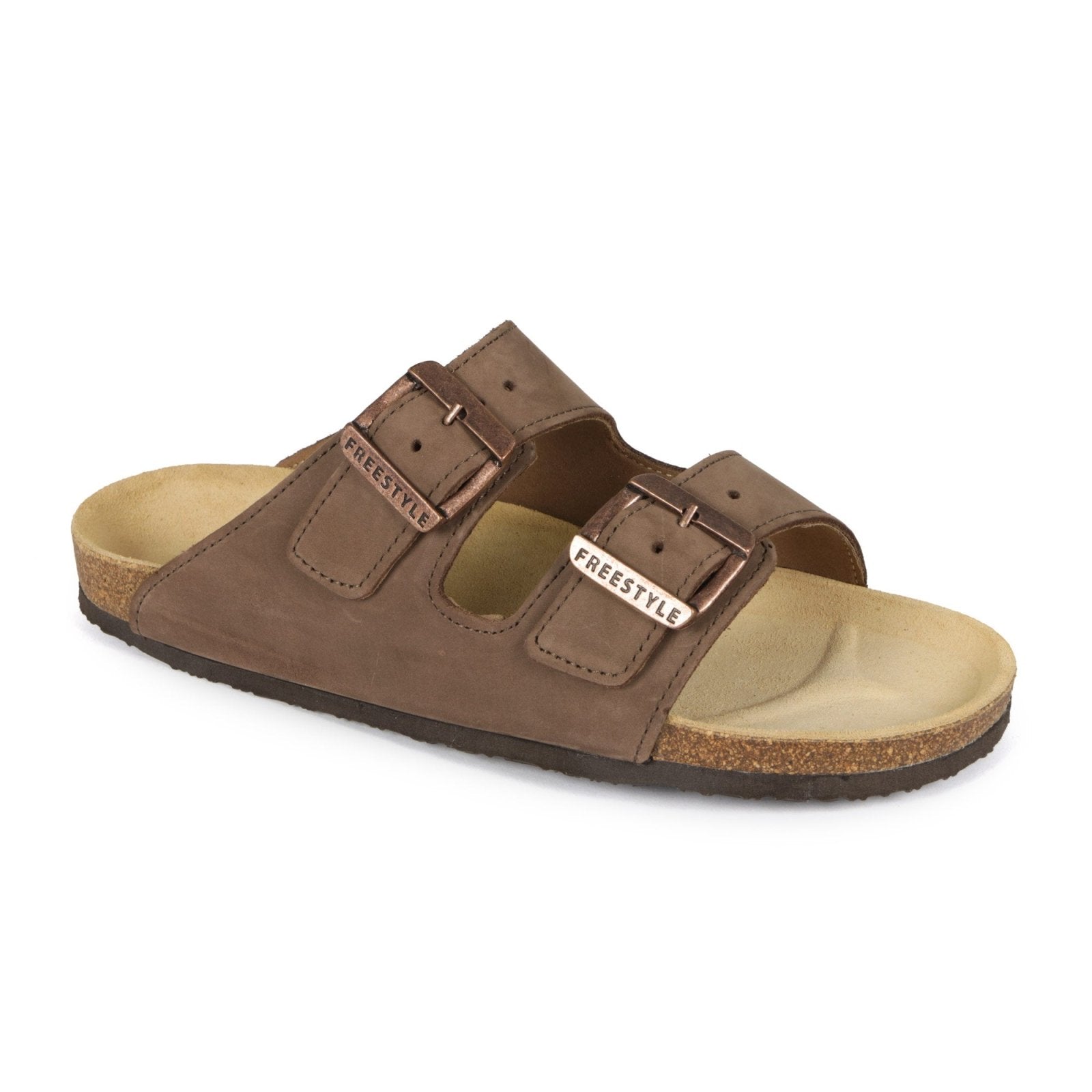 Freestyle Corkies Mattheus Premium Leather Anatomical Health Sandal - Nubuck Choc Brown - Freestyle SA Proudly local leather boots veldskoens vellies leather shoes suede veldskoens