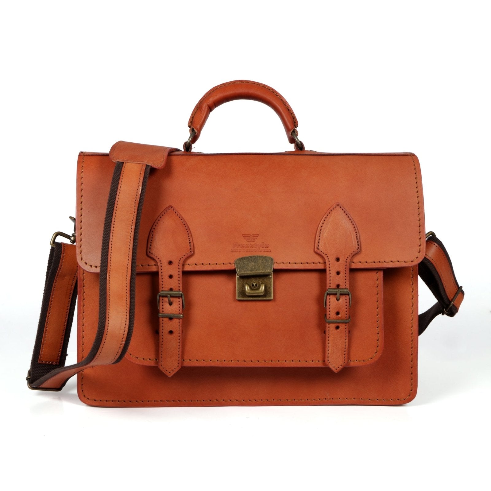 Midi III vegetable - tanned hand - dyed leather satchel - Freestyle SA Proudly local Apparel & Accessories leather boots veldskoens vellies leather shoes suede veldskoens