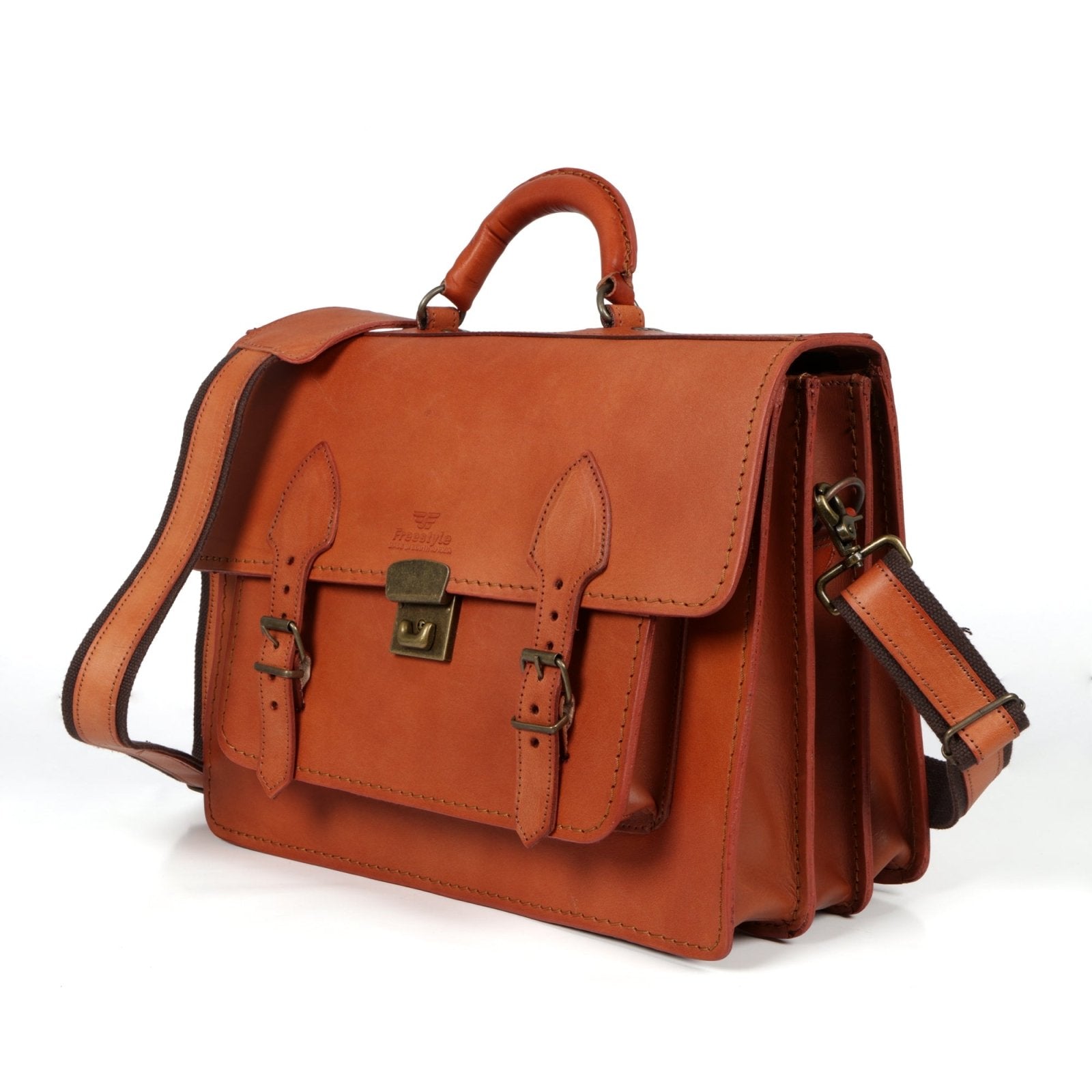 Midi III vegetable - tanned hand - dyed leather satchel - Freestyle SA Proudly local Apparel & Accessories leather boots veldskoens vellies leather shoes suede veldskoens