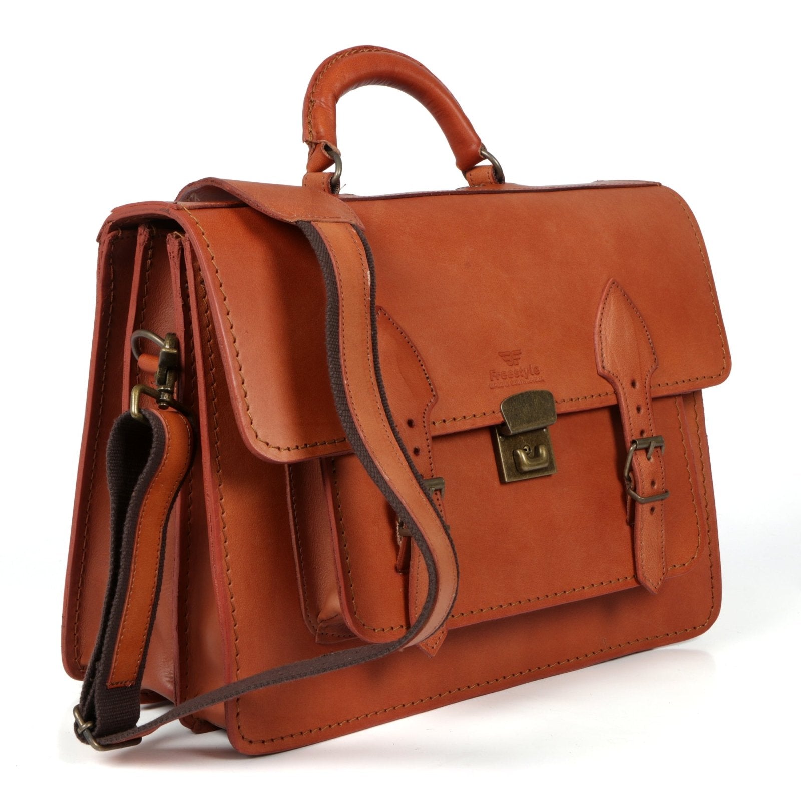 Midi III vegetable - tanned hand - dyed leather satchel - Freestyle SA Proudly local Apparel & Accessories leather boots veldskoens vellies leather shoes suede veldskoens