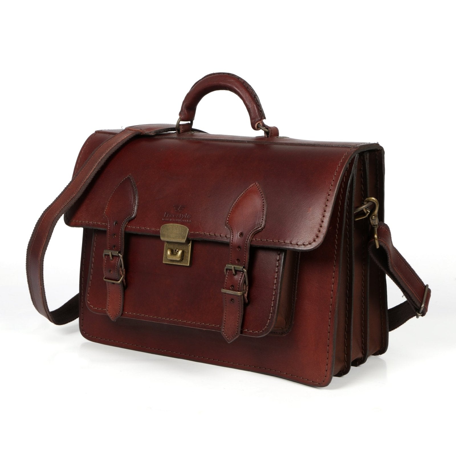 Midi III vegetable - tanned hand - dyed leather satchel - Freestyle SA Proudly local Apparel & Accessories leather boots veldskoens vellies leather shoes suede veldskoens