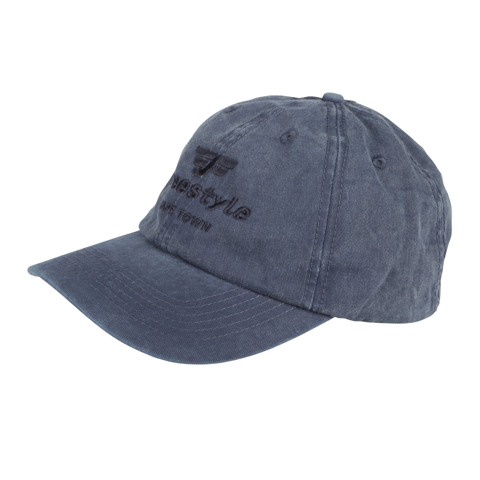 Peak Cap Washed Navy Blue 100% Cotton - Freestyle SA Proudly local leather boots veldskoens vellies leather shoes suede veldskoens
