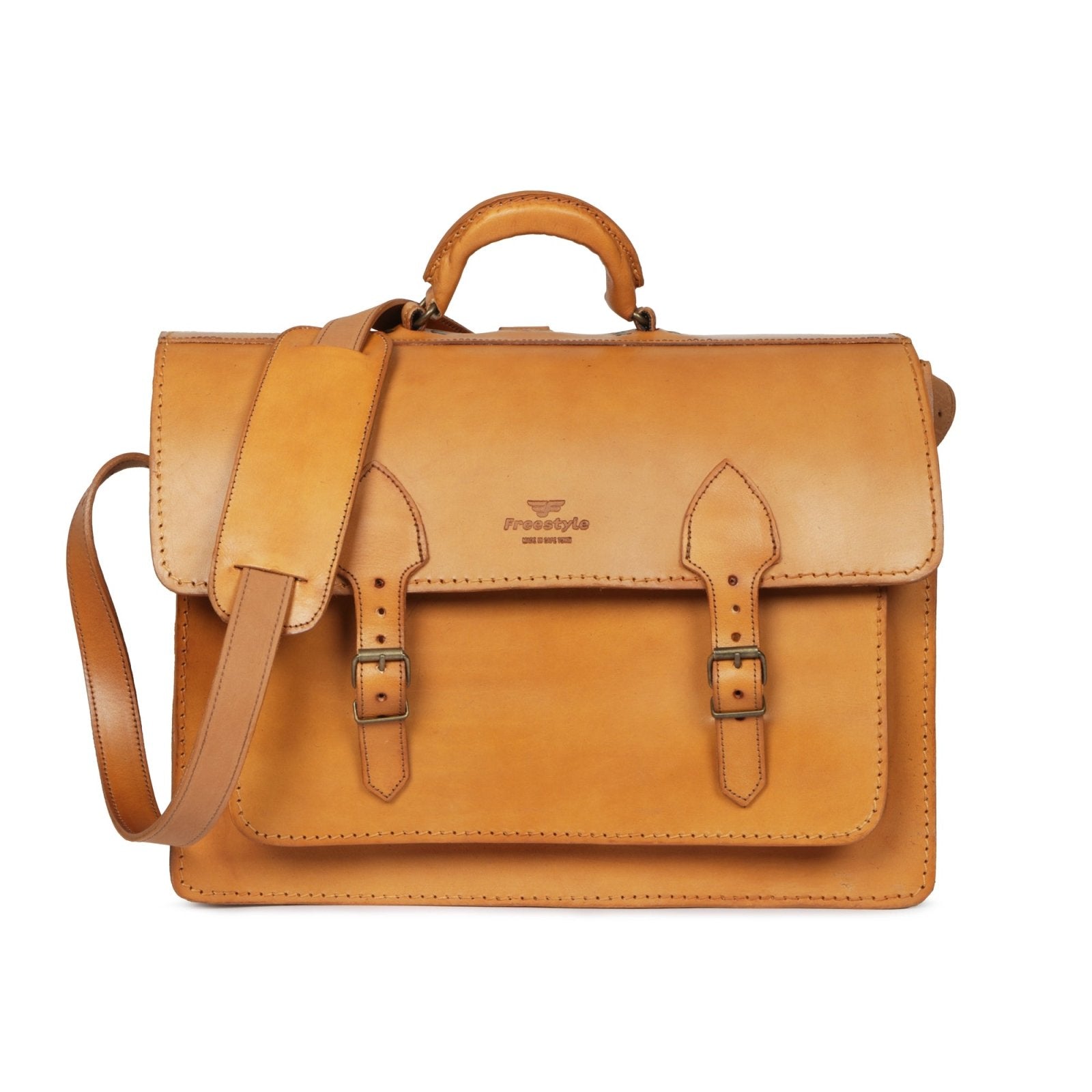 Scholar School Edition vegetable-tanned leather satchel - Freestyle SA Proudly local leather boots veldskoens vellies leather shoes suede veldskoens