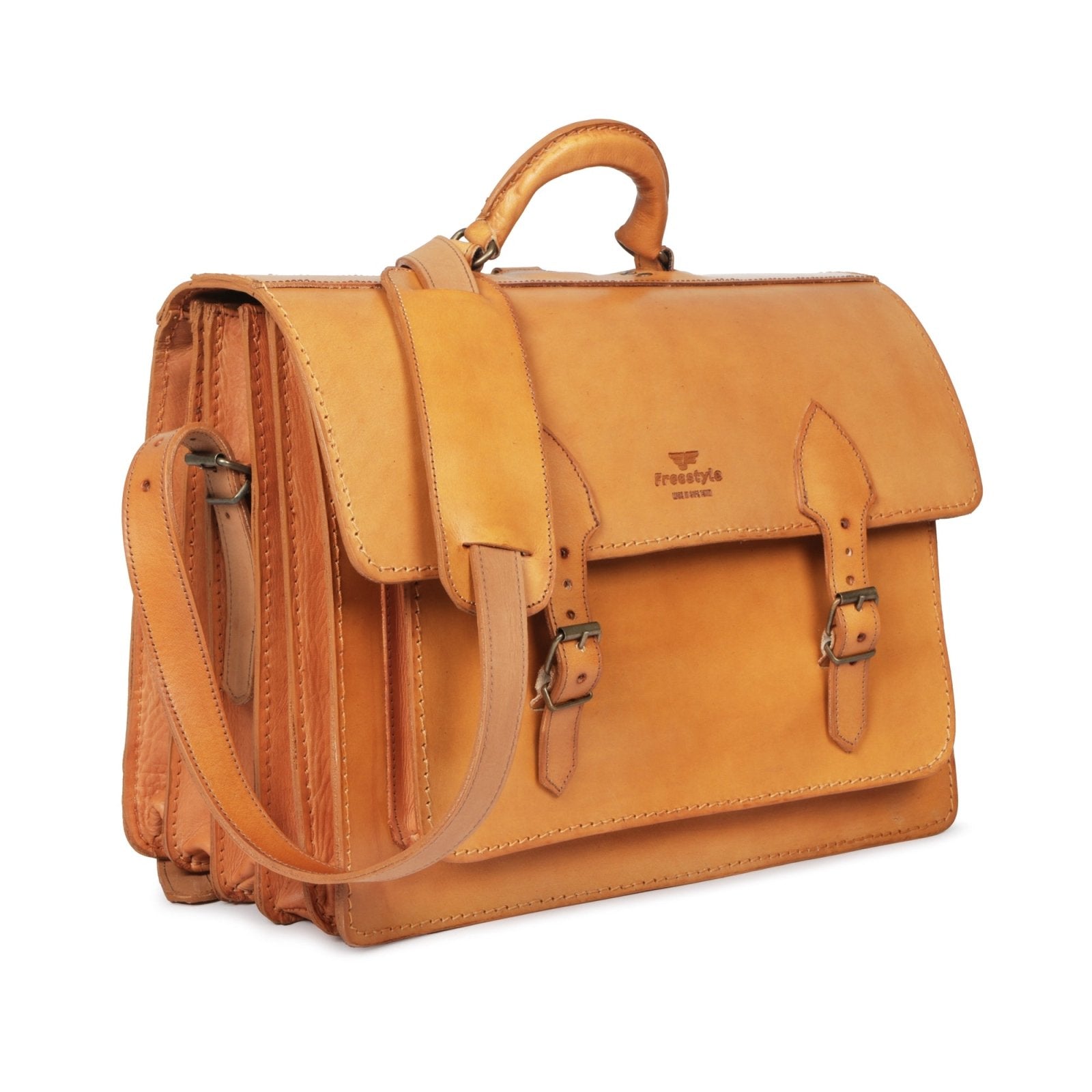 Scholar School Edition vegetable-tanned leather satchel - Freestyle SA Proudly local leather boots veldskoens vellies leather shoes suede veldskoens
