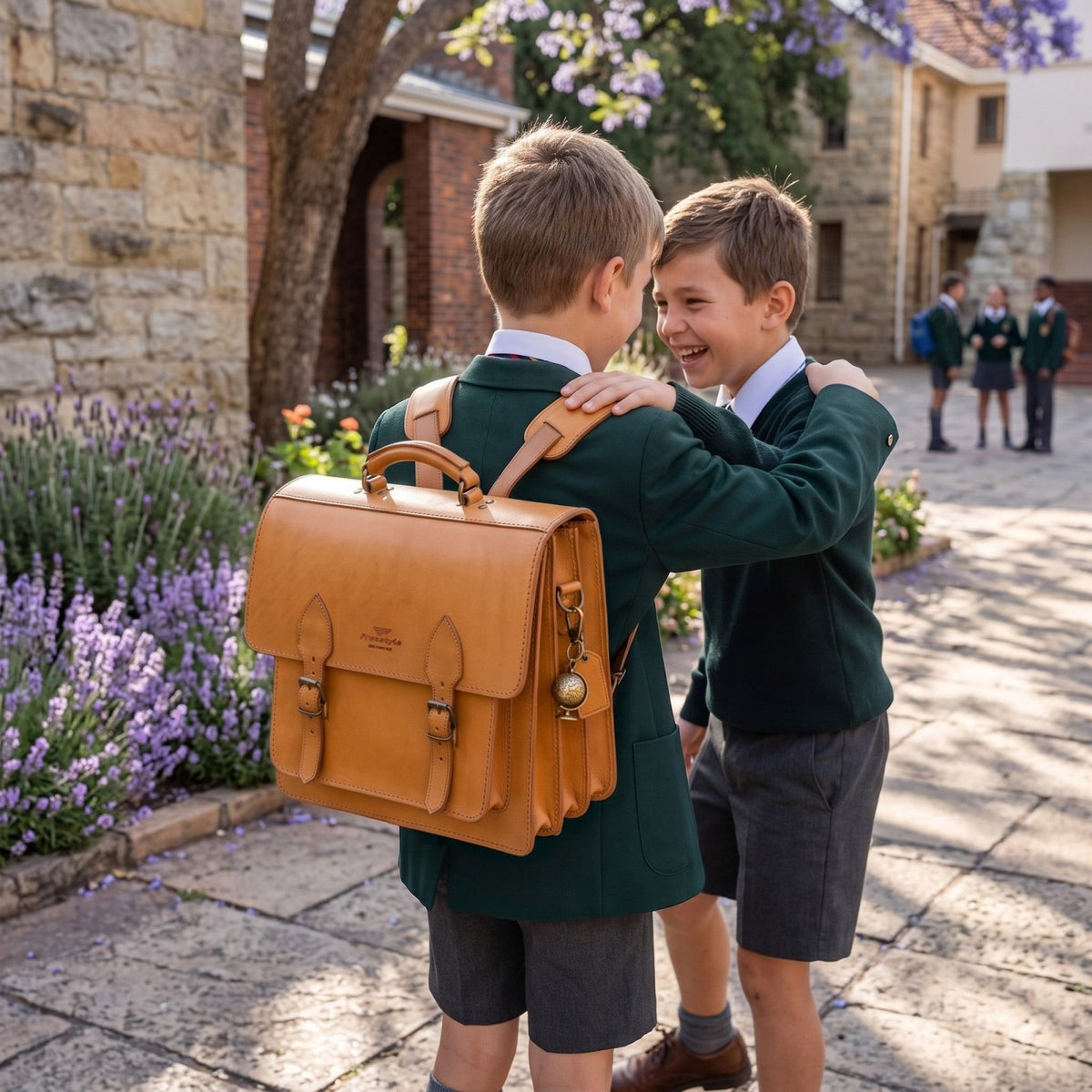 Scholar School Edition vegetable-tanned leather satchel - Freestyle SA Proudly local leather boots veldskoens vellies leather shoes suede veldskoens