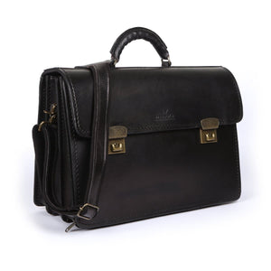 Andre Executive Vegetable-tanned Hand-dyed Premium Leather Briefcase Satchel - Freestyle SA Proudly local leather boots veldskoens vellies leather shoes suede veldskoens