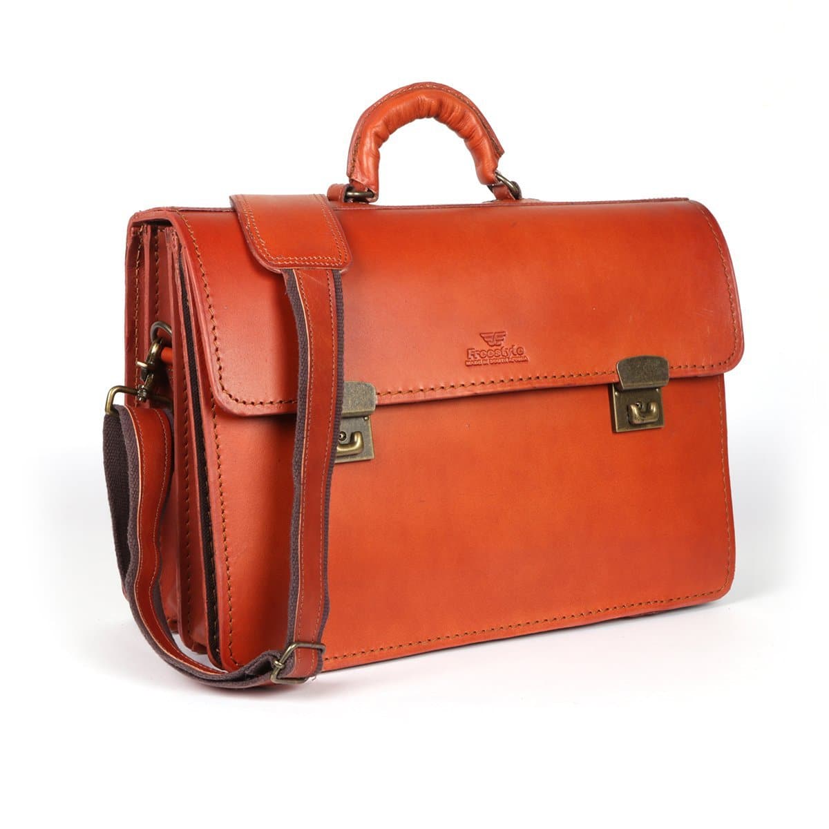 Andre Executive Vegetable-tanned Hand-dyed Premium Leather Briefcase Satchel - Freestyle SA Proudly local leather boots veldskoens vellies leather shoes suede veldskoens
