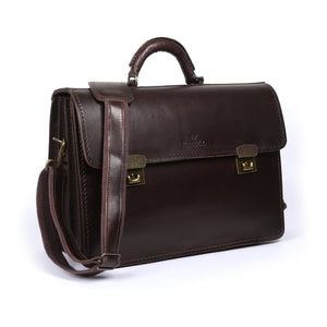 Andre Executive Vegetable-tanned Hand-dyed Premium Leather Briefcase Satchel - Freestyle SA Proudly local leather boots veldskoens vellies leather shoes suede veldskoens