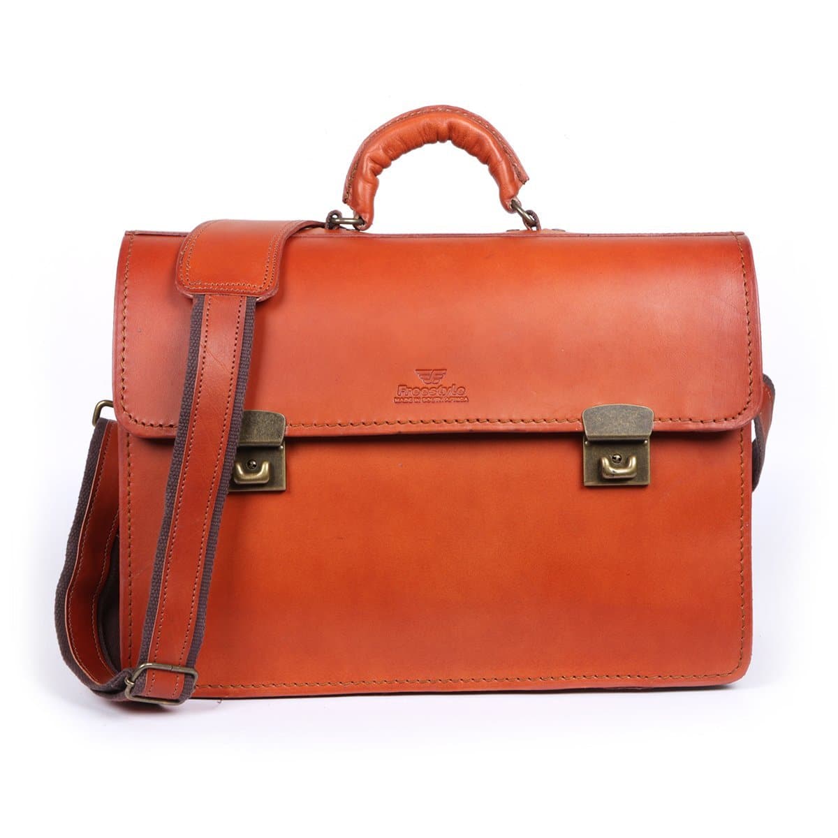 Andre Executive Vegetable-tanned Hand-dyed Premium Leather Briefcase Satchel - Freestyle SA Proudly local leather boots veldskoens vellies leather shoes suede veldskoens