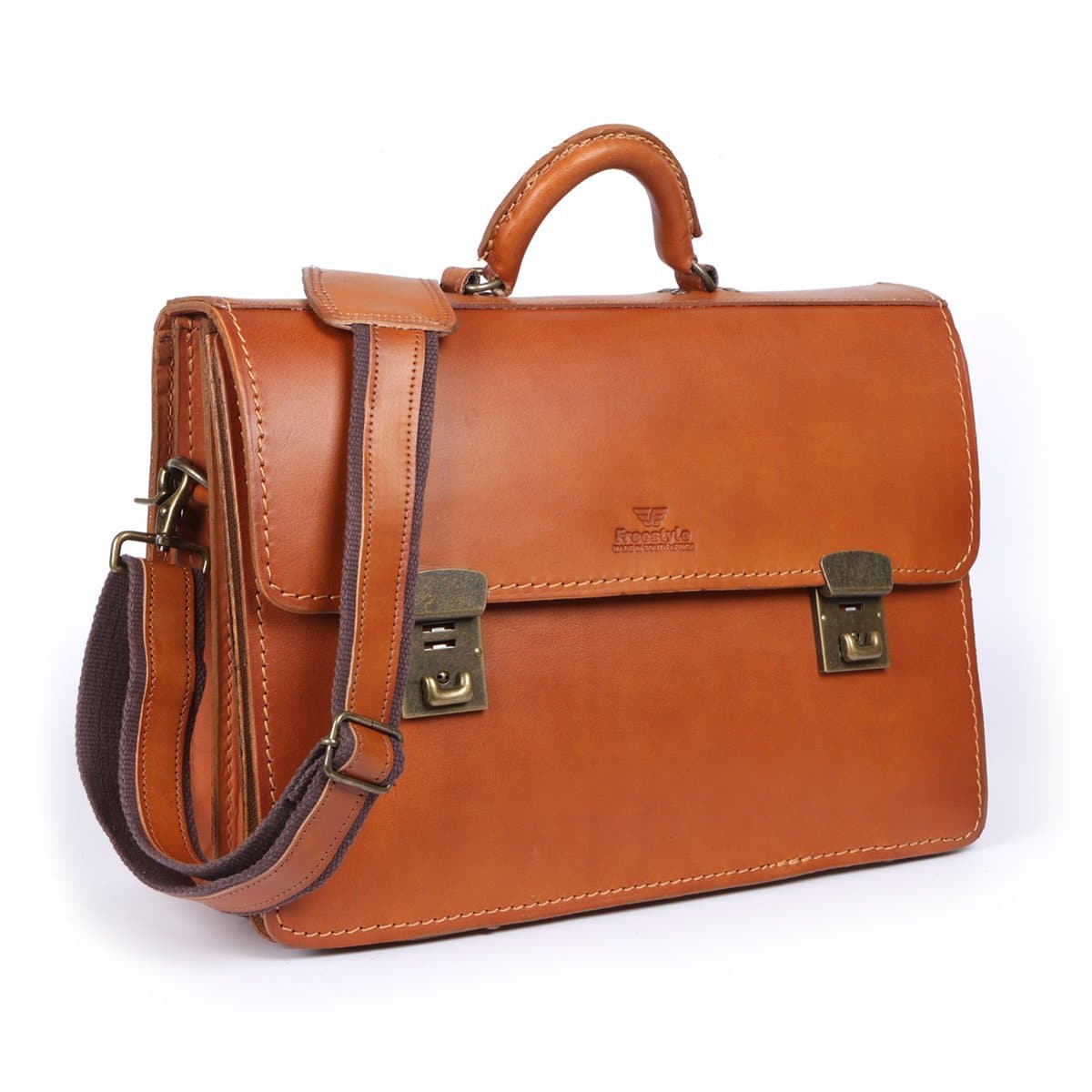 Andre Executive Vegetable-tanned Hand-dyed Premium Leather Briefcase Satchel - Freestyle SA Proudly local leather boots veldskoens vellies leather shoes suede veldskoens