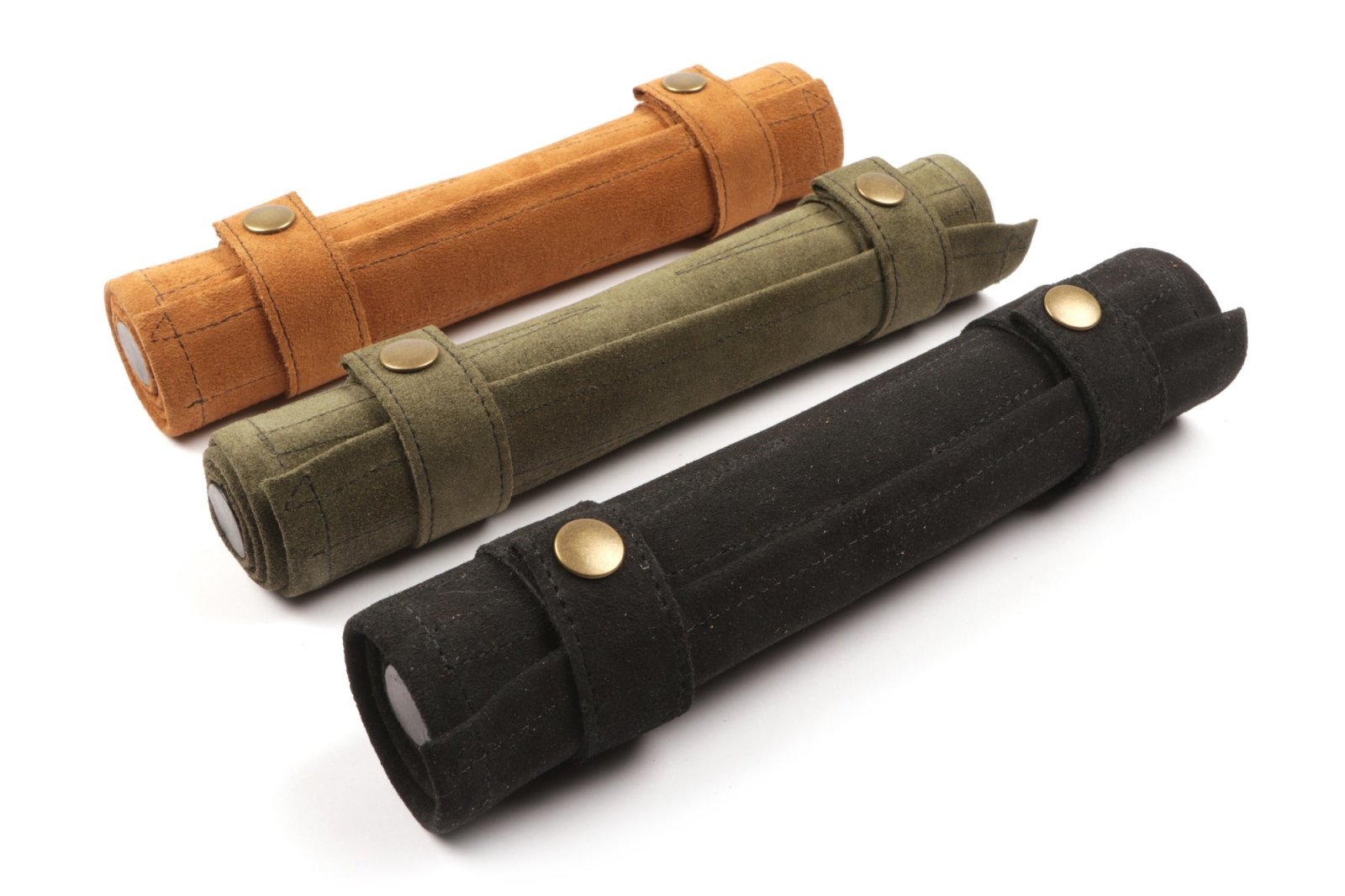Backgammon Handmade premium suede leather Roll-up Travel Set