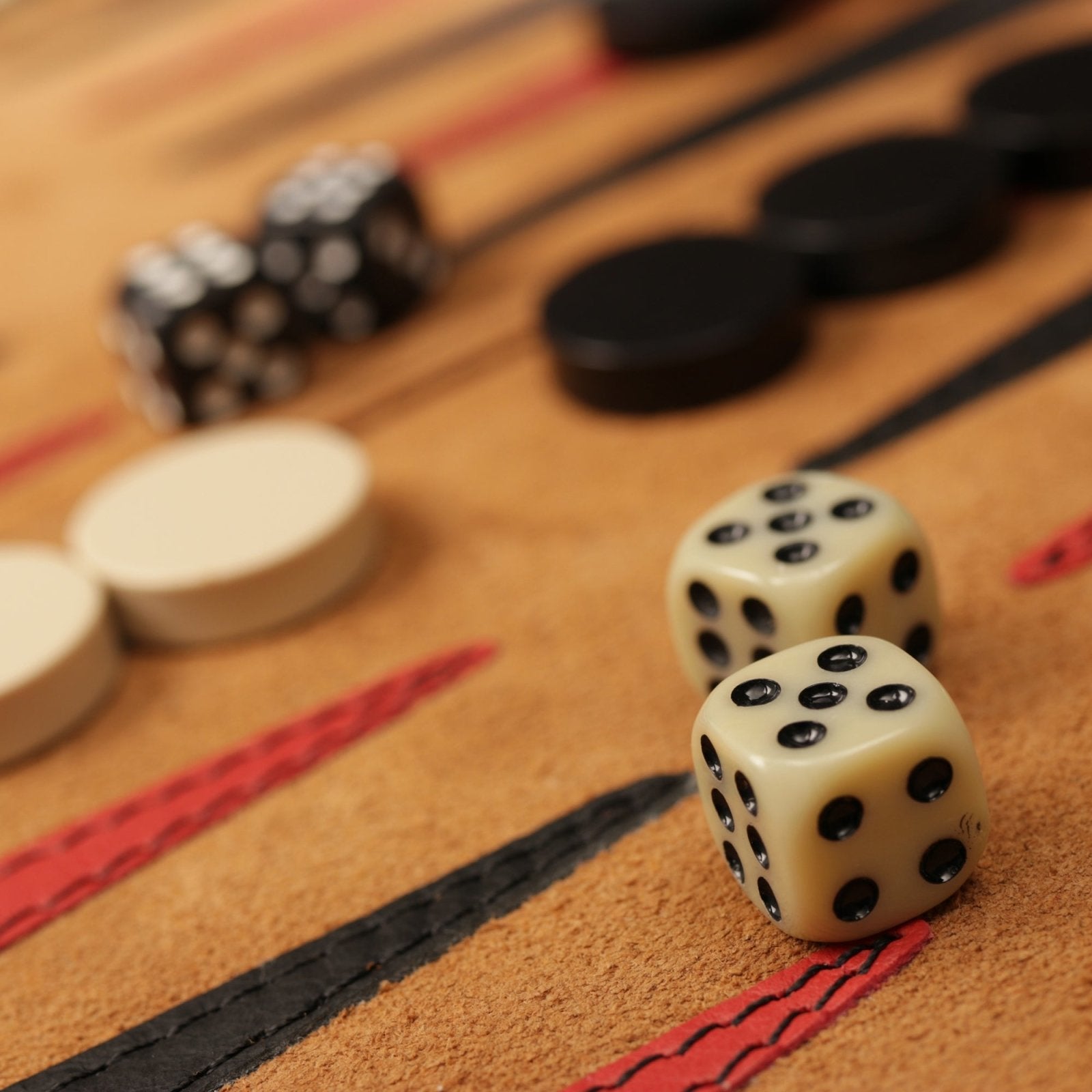 Backgammon Handmade premium suede leather Roll-up Travel Set