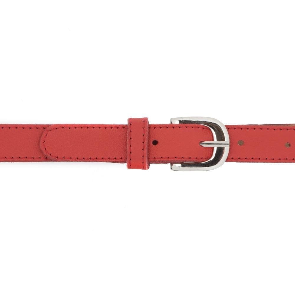 Ladies red leather belt discount