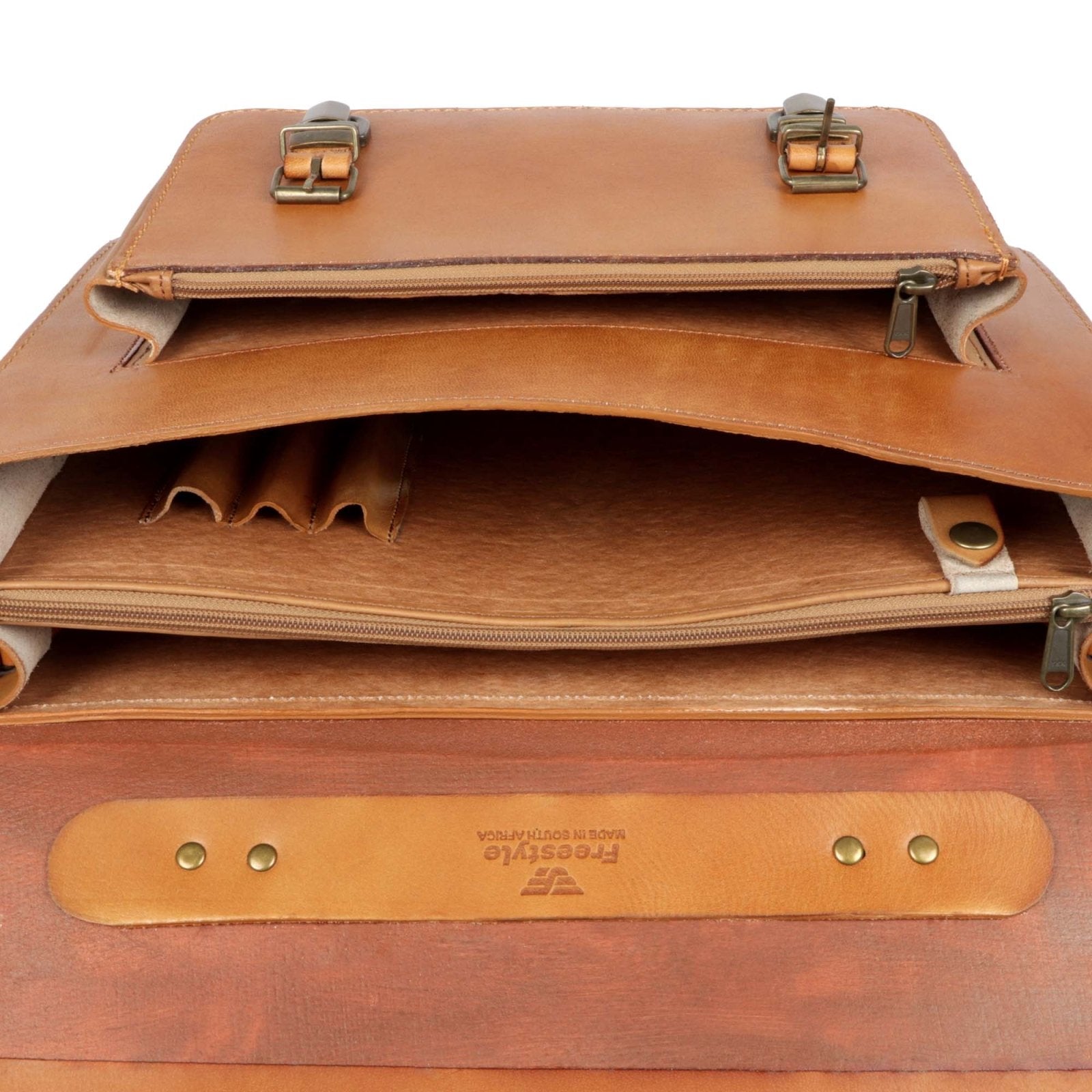 Cronje Vegetable Tanned leather Attache Case - Freestyle SA Proudly local leather boots veldskoens vellies leather shoes suede veldskoens