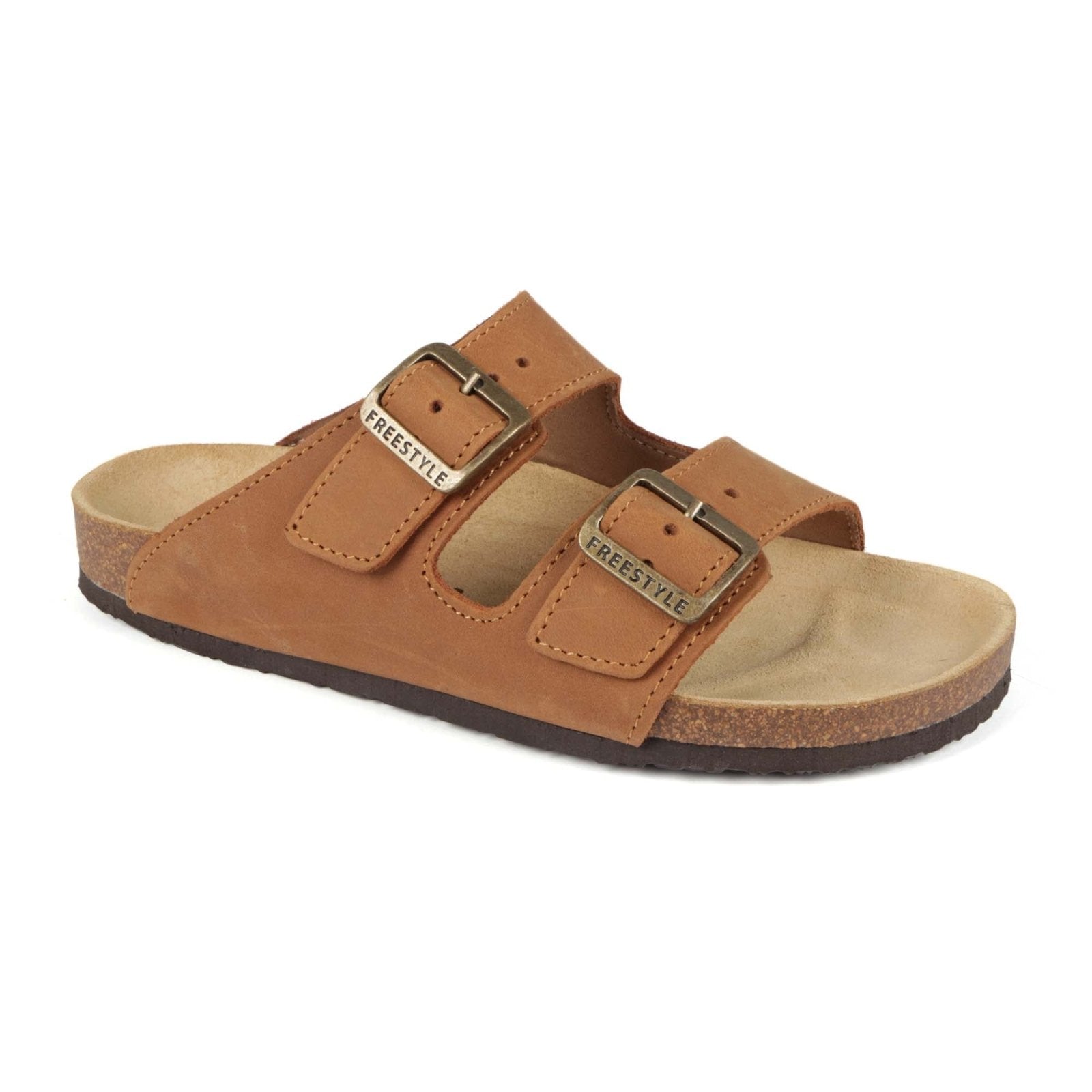 Freestyle Corkies Sophie Ladies Anatomical Premium Leather Sandals - Crazyhorse Mocca - Freestyle SA Proudly local leather boots veldskoens vellies leather shoes suede veldskoens