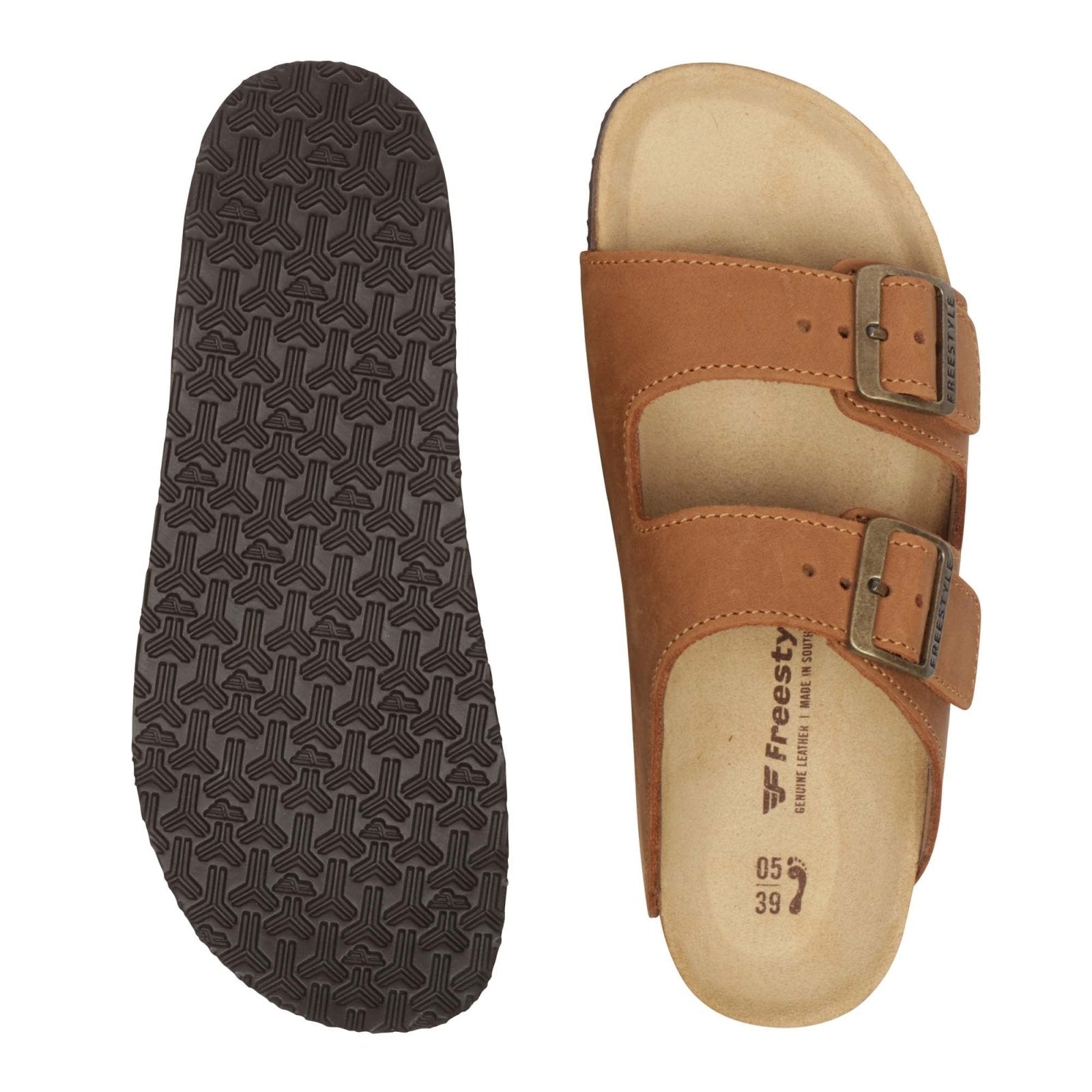 Freestyle Corkies Sophie Ladies Anatomical Premium Leather Sandals - Crazyhorse Mocca - Freestyle SA Proudly local leather boots veldskoens vellies leather shoes suede veldskoens