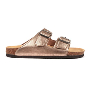Freestyle Corkies Sophie Ladies Anatomical Premium Metallic Leather sandals - Freestyle SA Proudly local leather boots veldskoens vellies leather shoes suede veldskoens